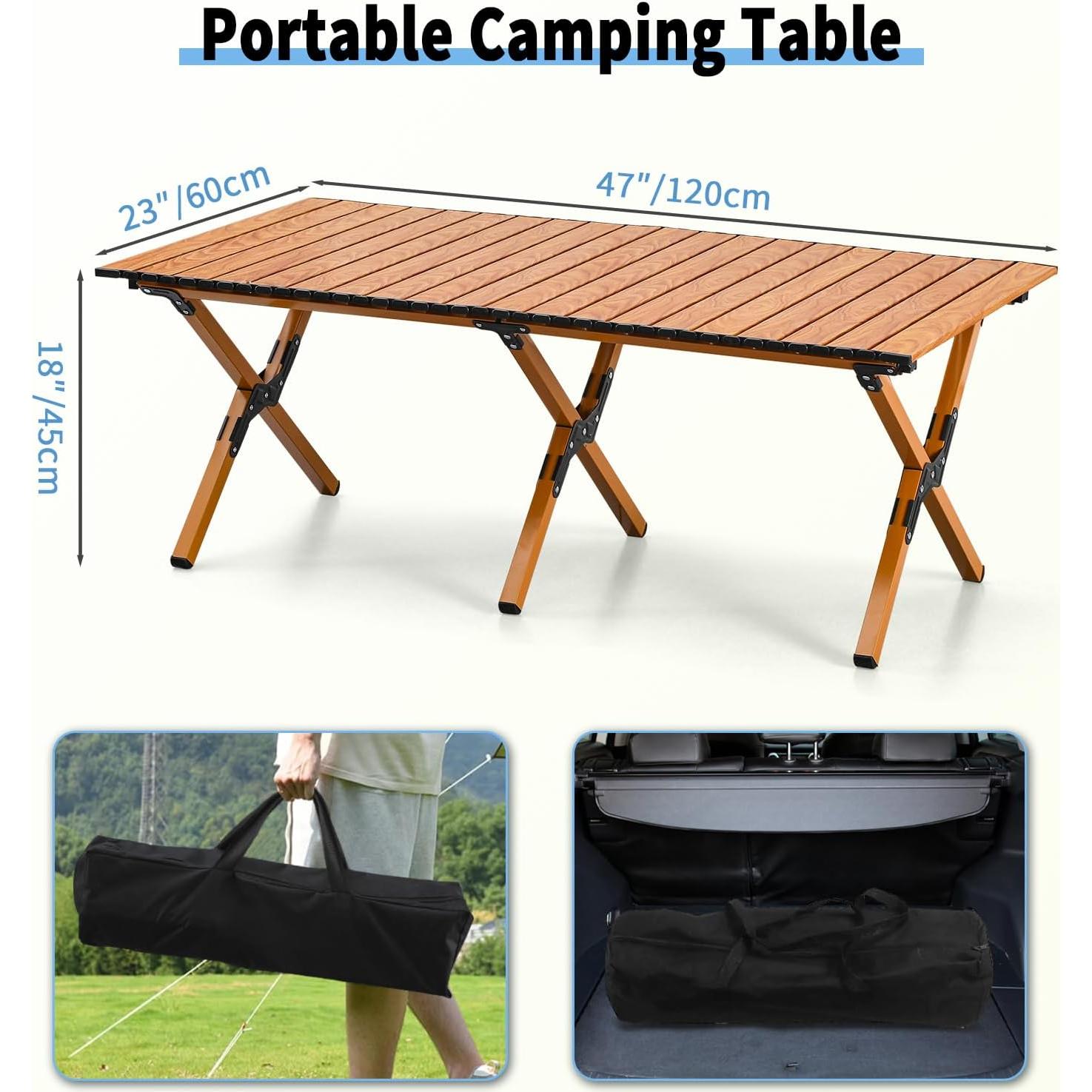 Mesa de Camping Plegable TAO ONE HWFT 121.9x61cm Marrón