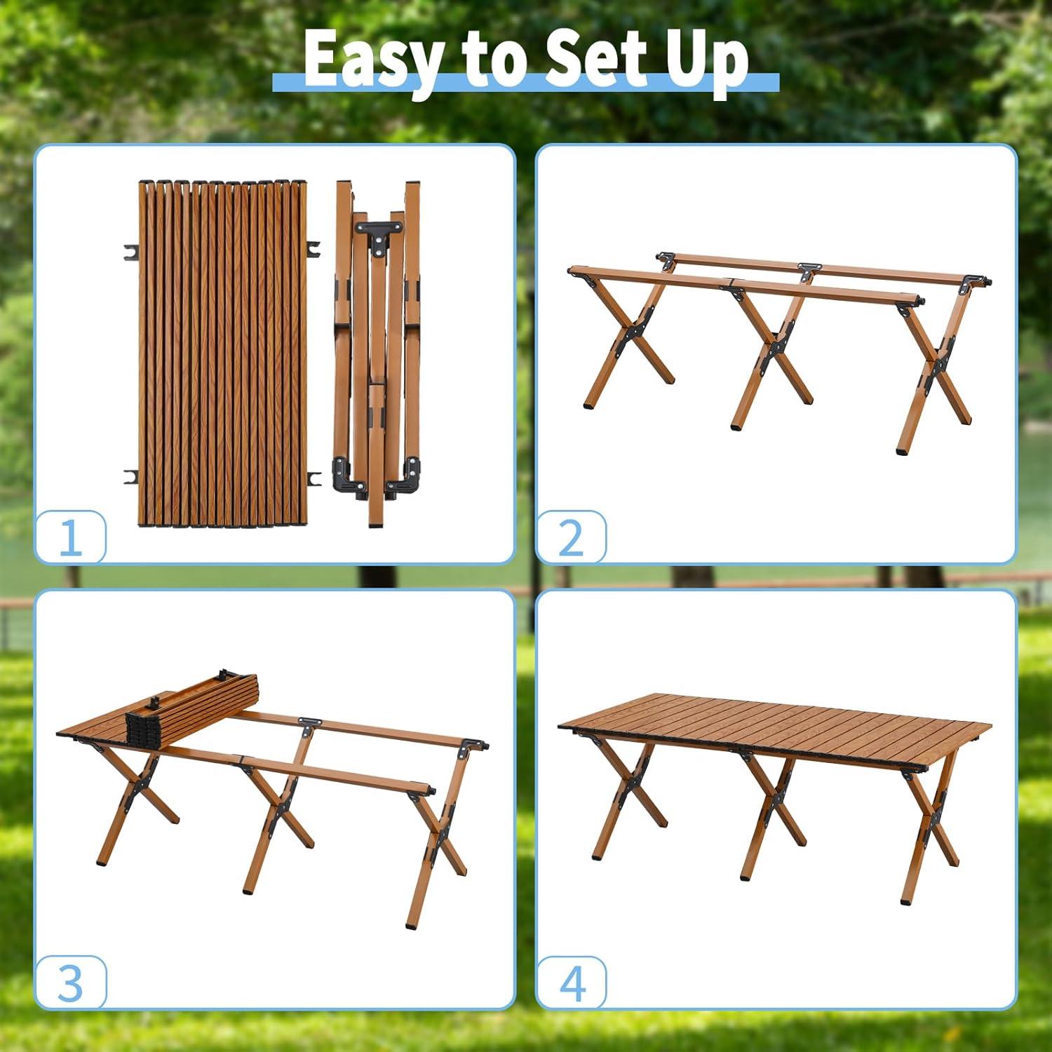 Mesa de Camping Plegable TAO ONE HWFT 121.9x61cm Marrón