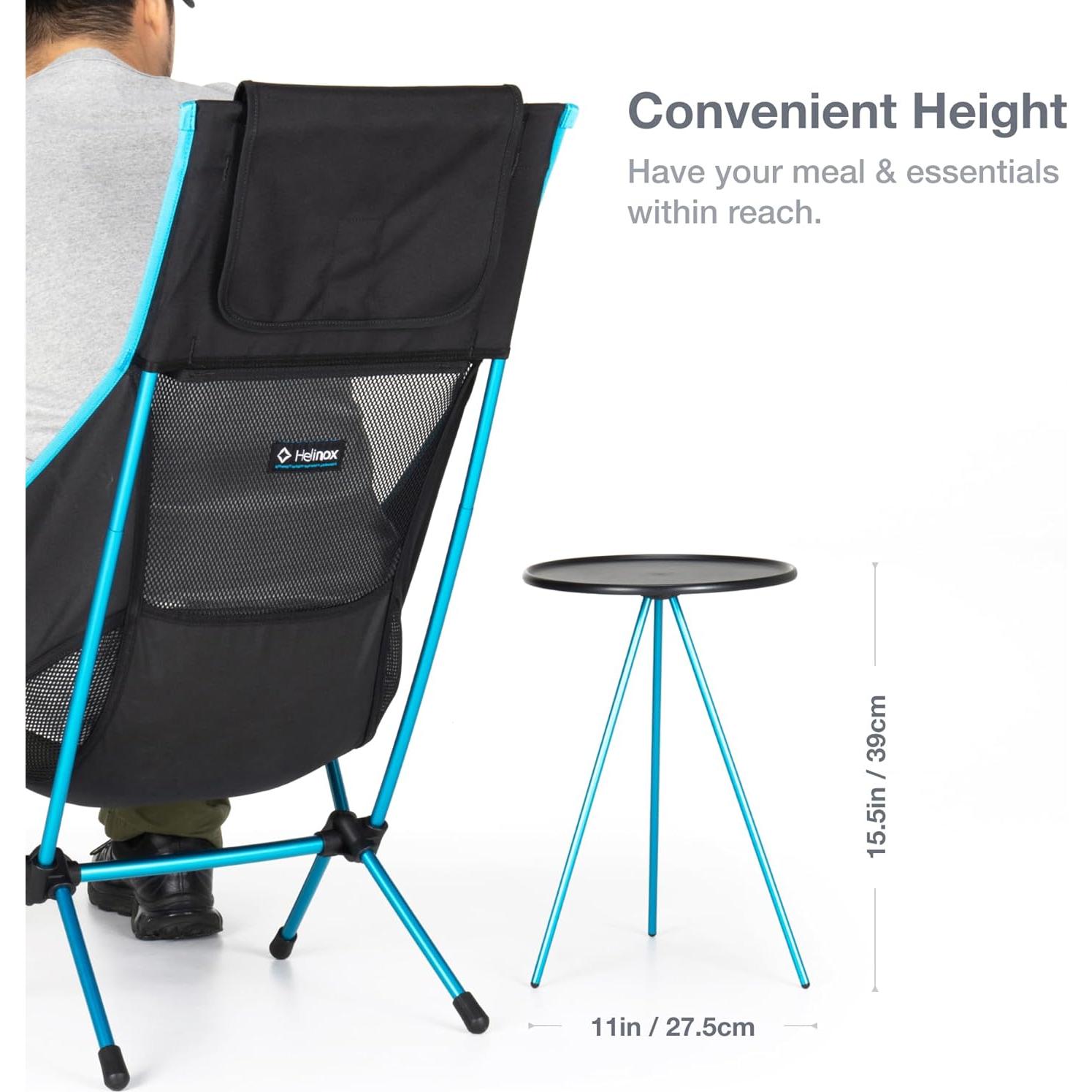 Mesa Lateral Plegable Helinox Negra 26.67 cm para Camping