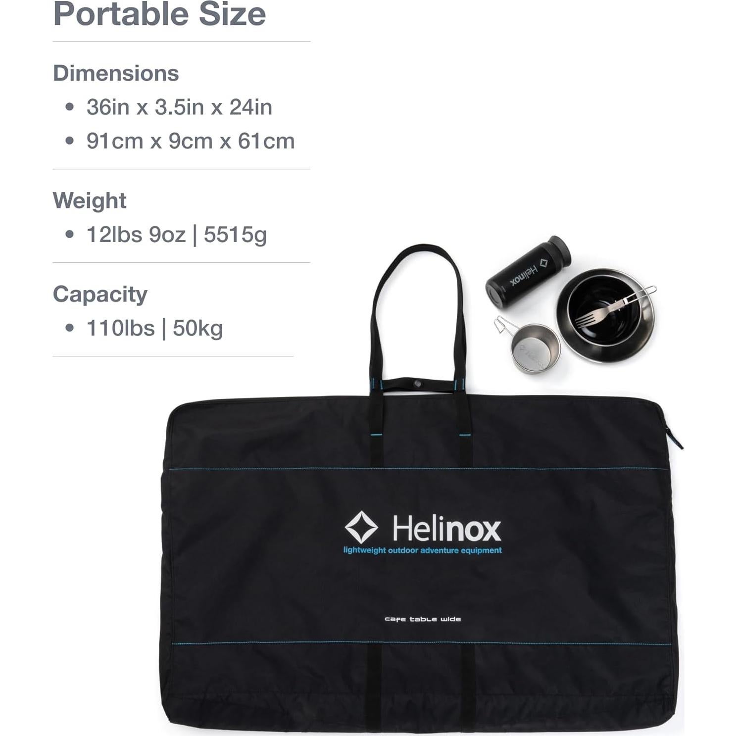 Mesa de Comedor Portátil Helinox Ancha 60x90cm Plegable