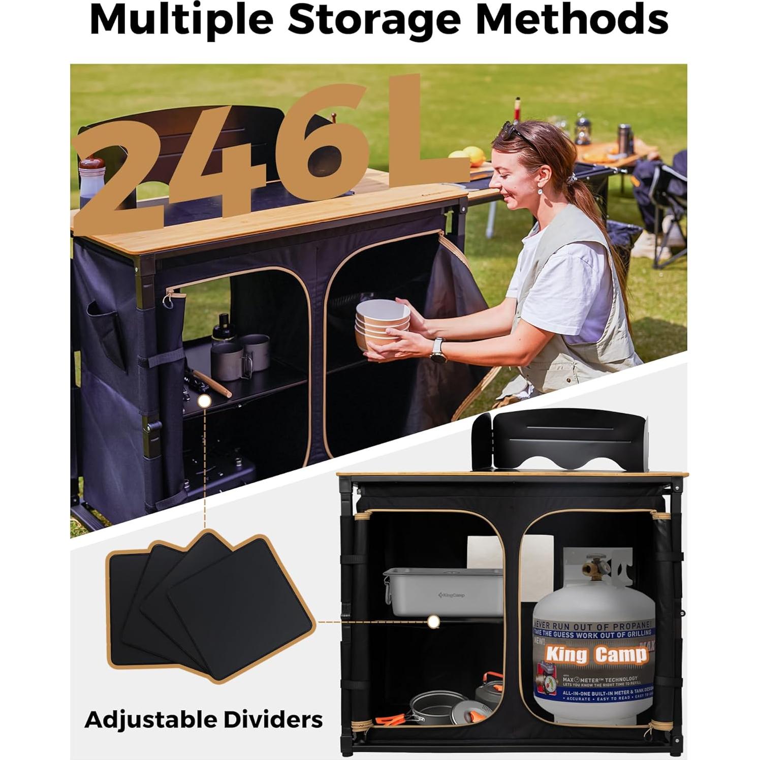 Mesa de Cocina Plegable KingCamp KC2542 para Camping 82 cm