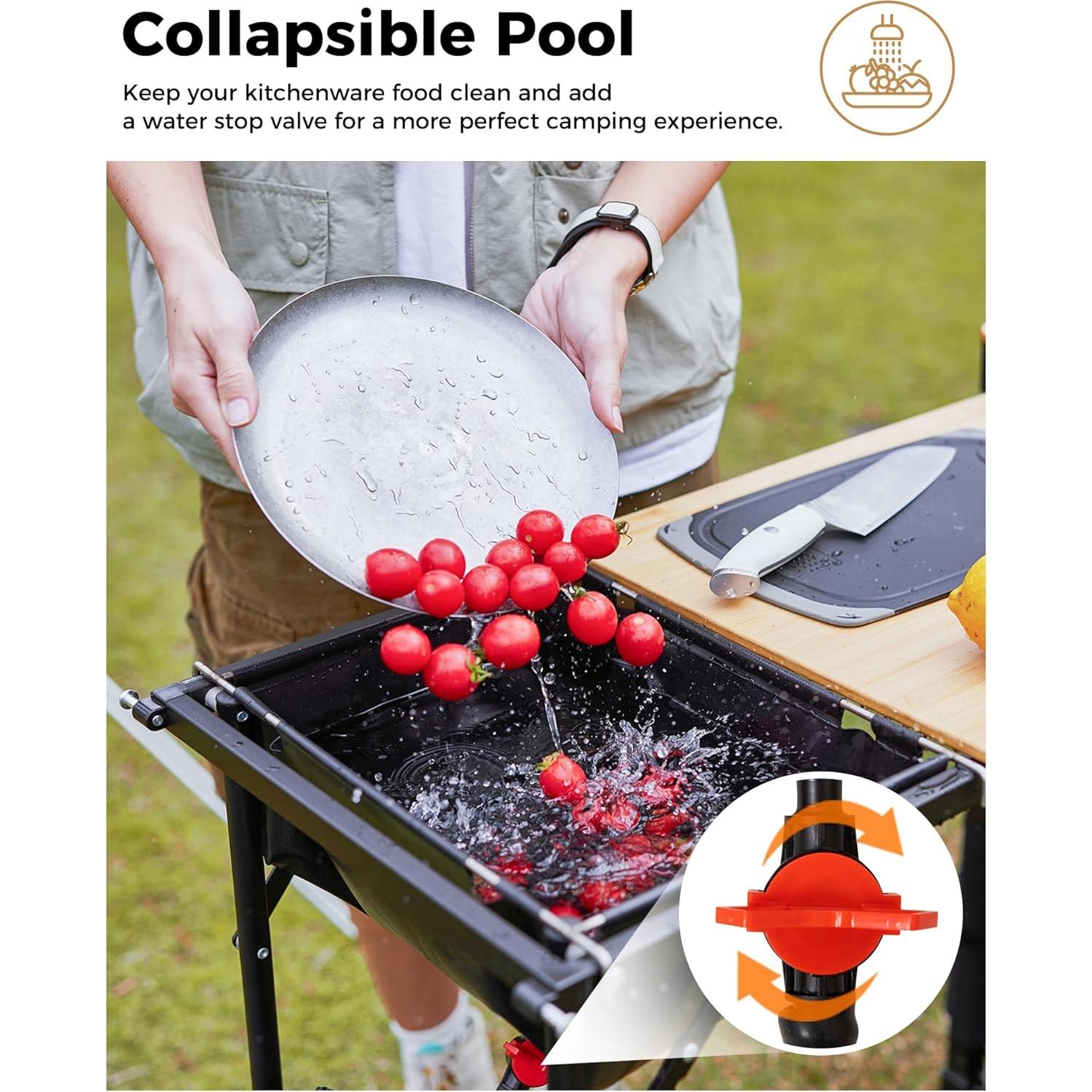 Mesa de Cocina Plegable KingCamp KC2542 para Camping 82 cm