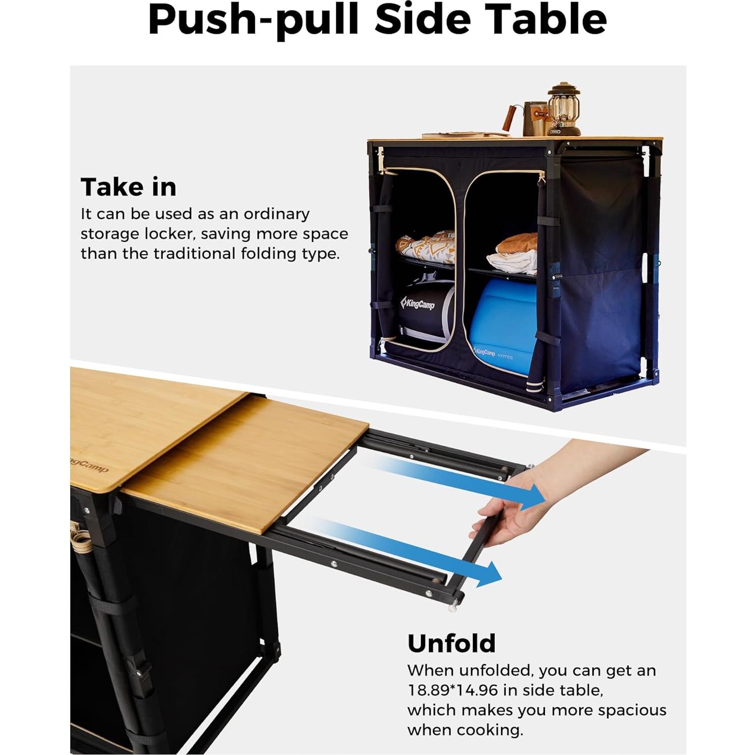 Mesa de Cocina Plegable KingCamp KC2542 para Camping 82 cm