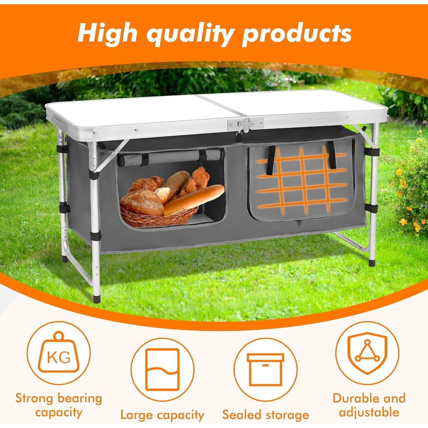 Mesa Plegable Camping CAMP SOLUTIONS Oxford 120x47 cm Blanca