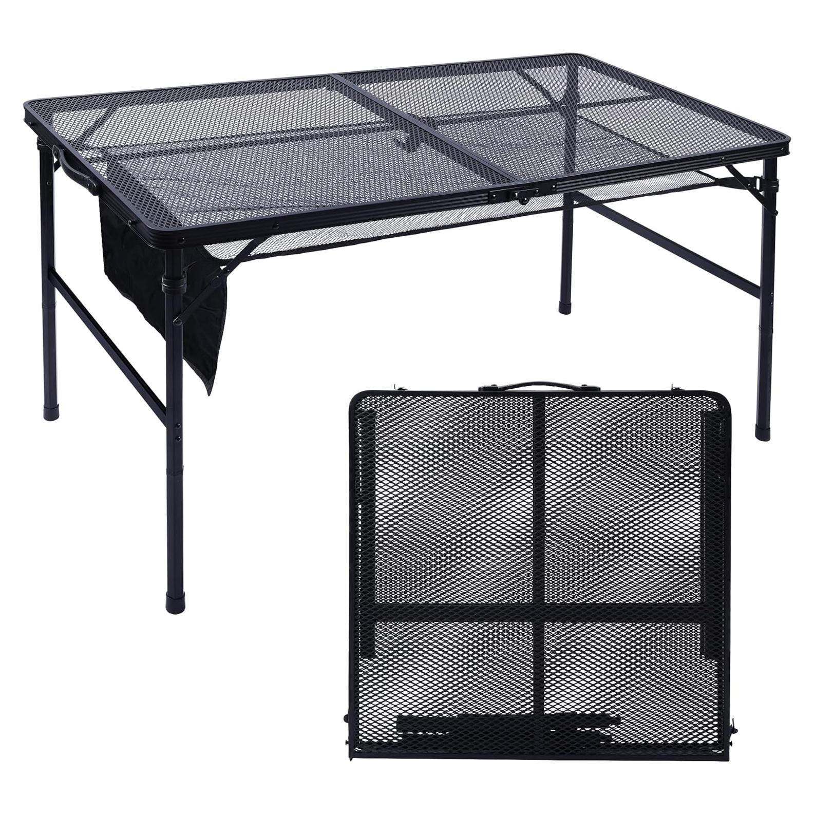 Mesa de Parrilla Plegable JOUYEK 1.22x0.61m Ajustable Altura