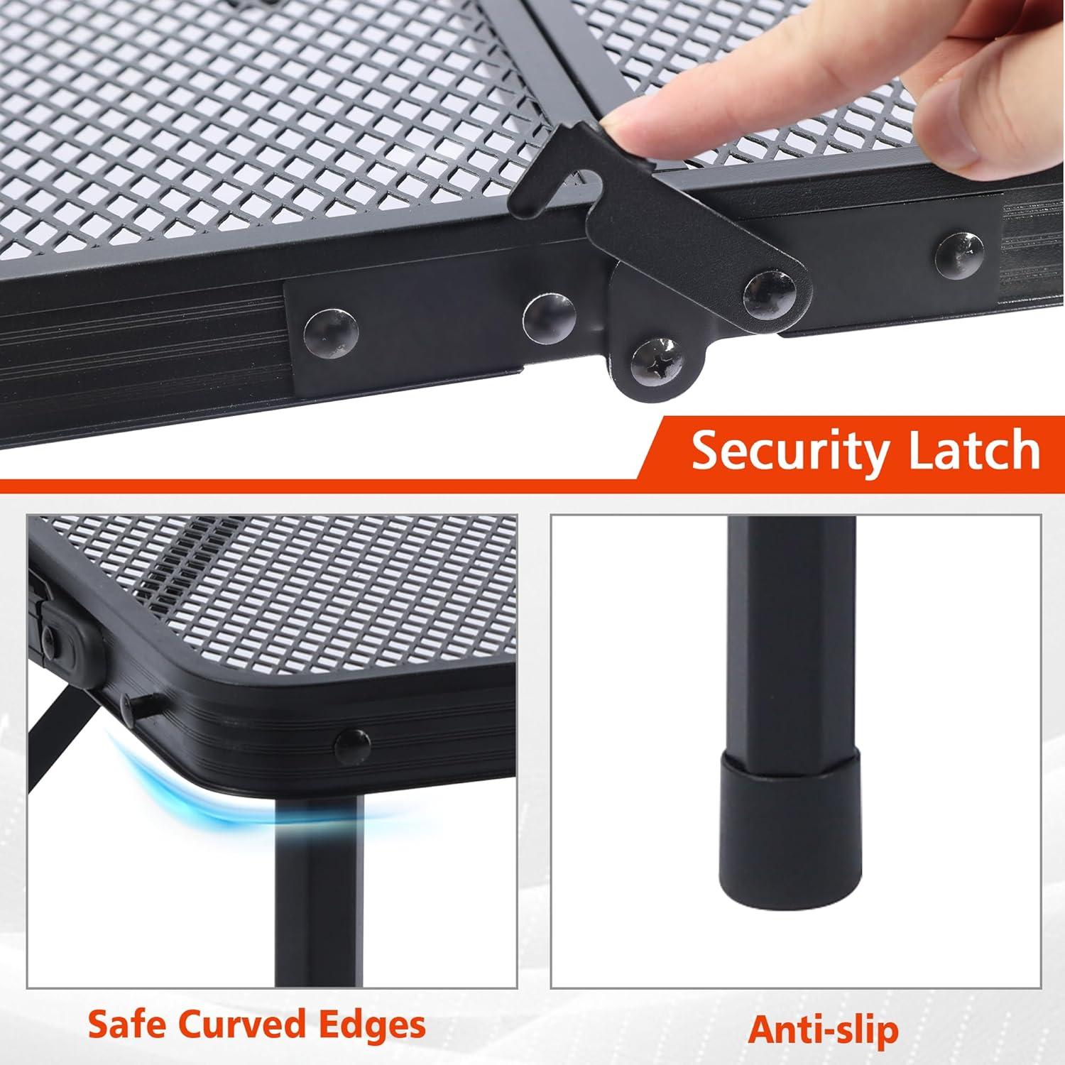 Mesa de Parrilla Plegable JOUYEK 1.22x0.61m Ajustable Altura