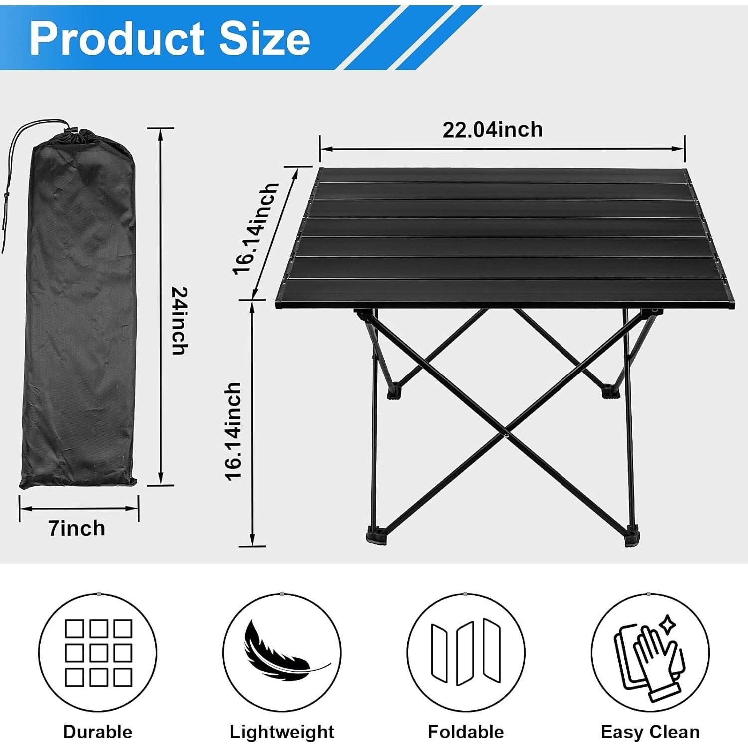 Mesa de Camping Plegable ReeMoo Mediana 55.88x40.96cm Aluminio