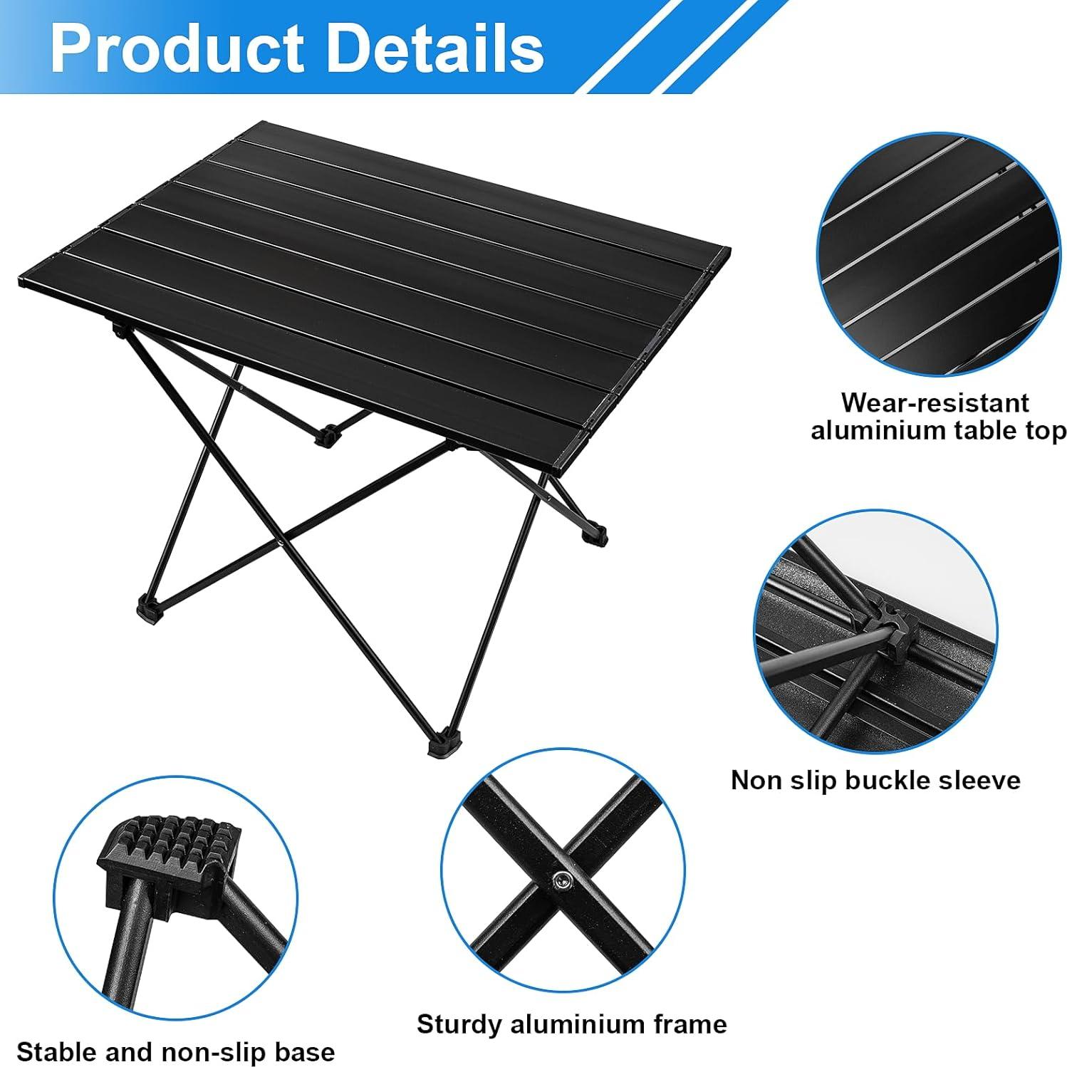 Mesa de Camping Plegable ReeMoo Mediana 55.88x40.96cm Aluminio