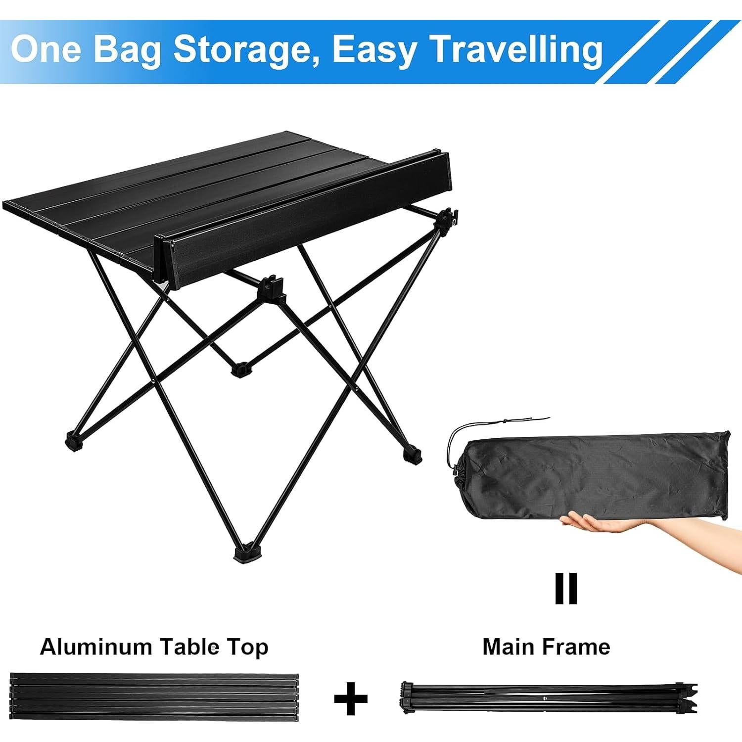 Mesa de Camping Plegable ReeMoo Mediana 55.88x40.96cm Aluminio