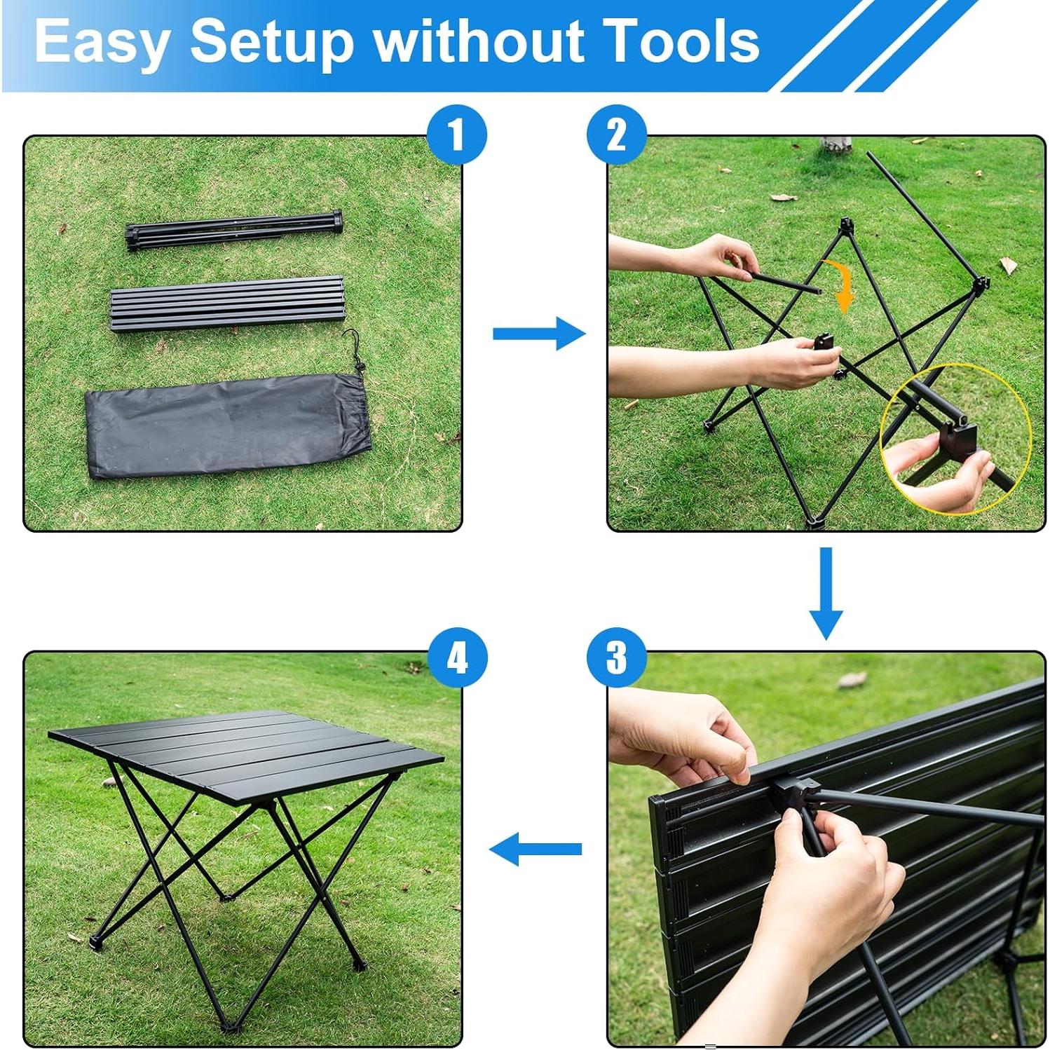 Mesa de Camping Plegable ReeMoo Mediana 55.88x40.96cm Aluminio
