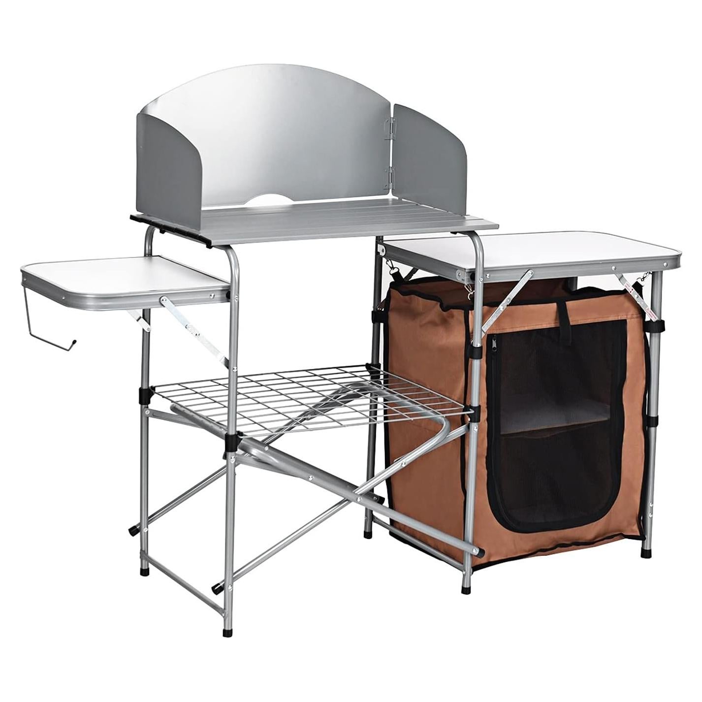 Mesa de Parrilla Plegable HAPPYGRILL 146.1x45.7 cm para Camping