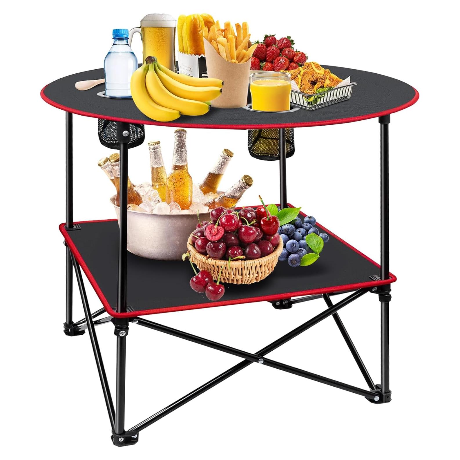 Mesa de Camping Plegable HiiPeak 70.9x49.8cm 25kg Negra