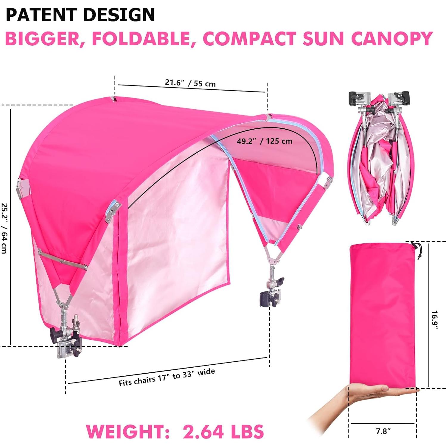 Sombrilla Universal Genérica Rosa UPF 50+ para Silla de Playa