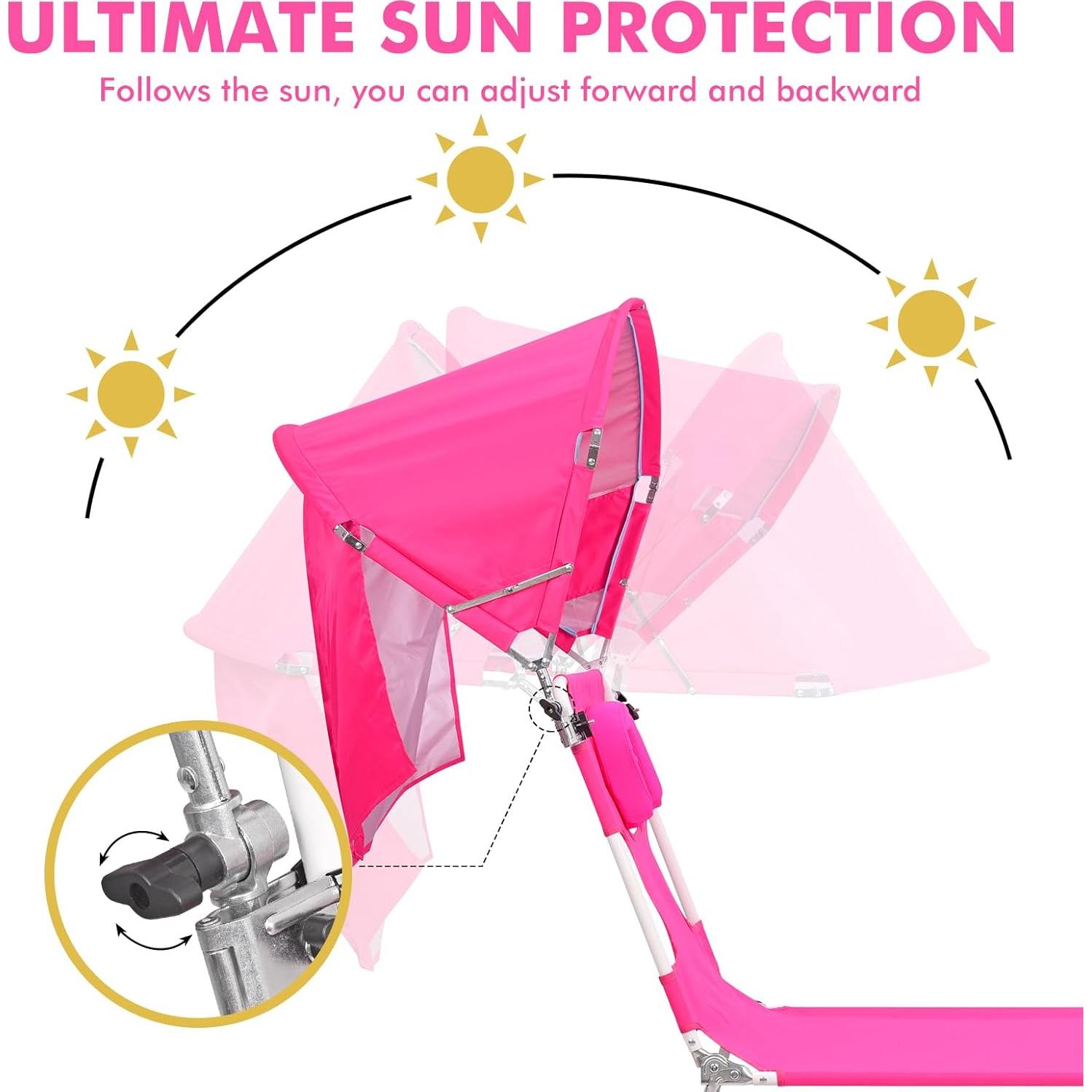 Sombrilla Universal Genérica Rosa UPF 50+ para Silla de Playa