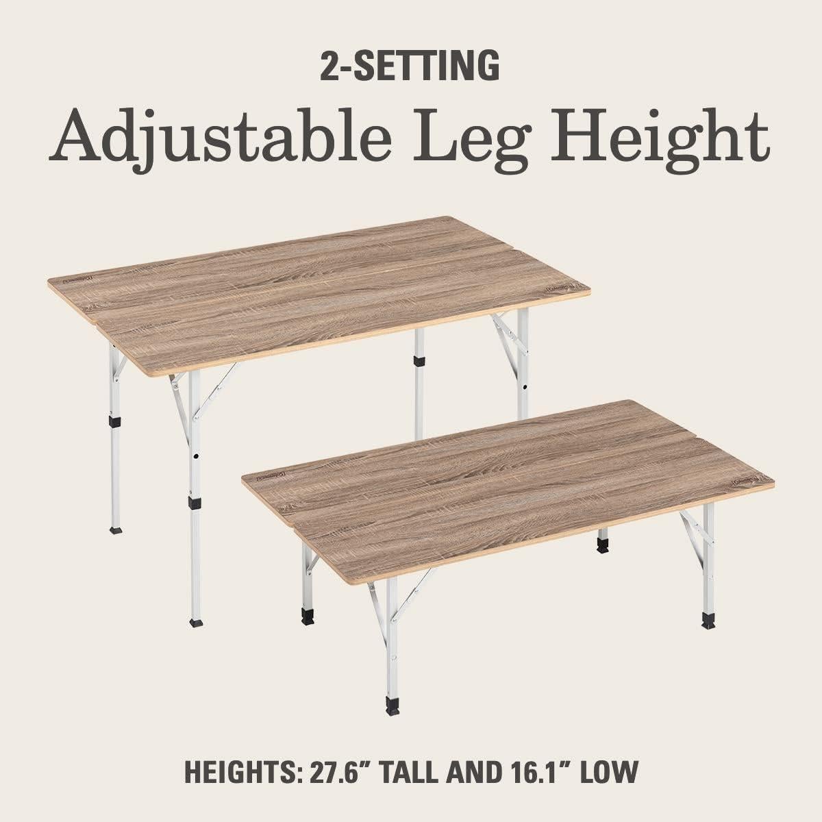 Mesa Plegable Coleman Living 120x70 cm Aluminio Madera Exterior