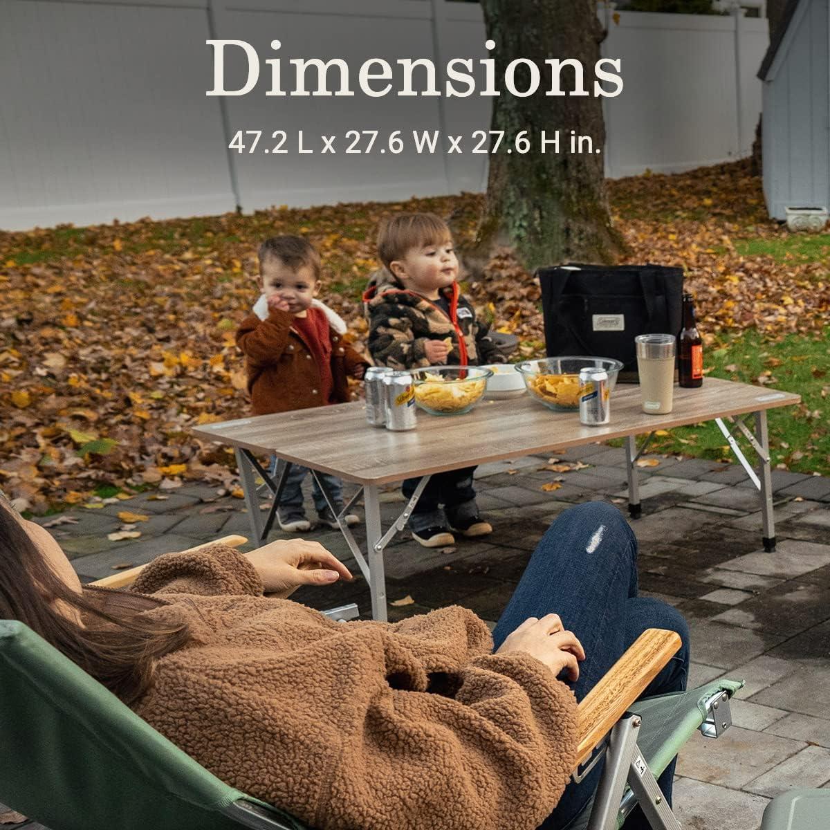 Mesa Plegable Coleman Living 120x70 cm Aluminio Madera Exterior