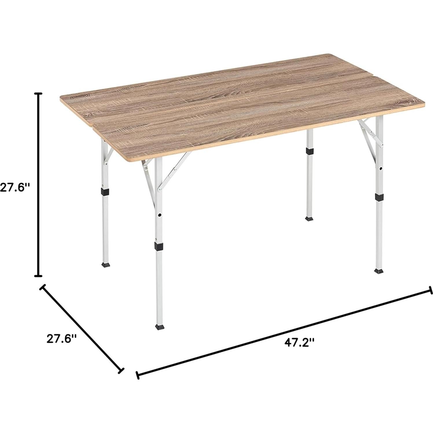 Mesa Plegable Coleman Living 120x70 cm Aluminio Madera Exterior