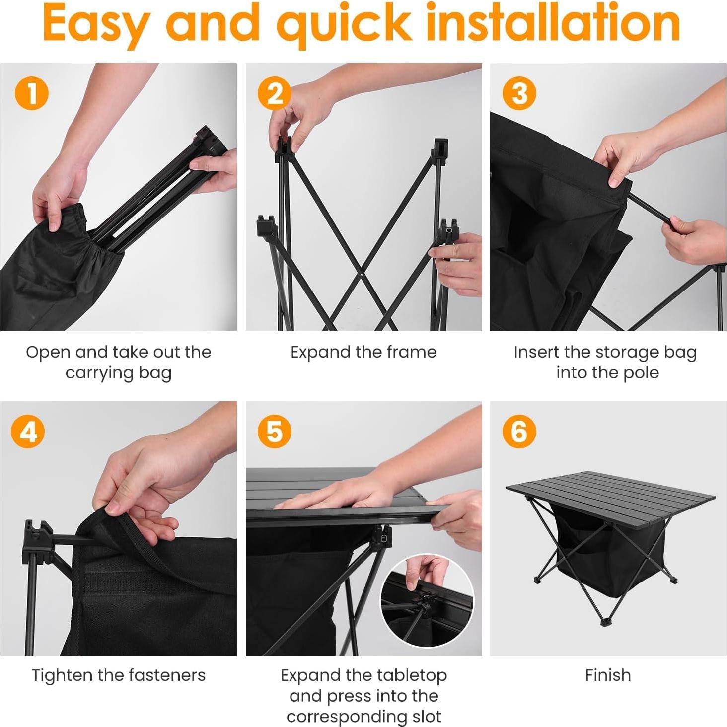 Mesa de Camping Plegable TeqHome H4697 - Aluminio 68.5x44.5cm