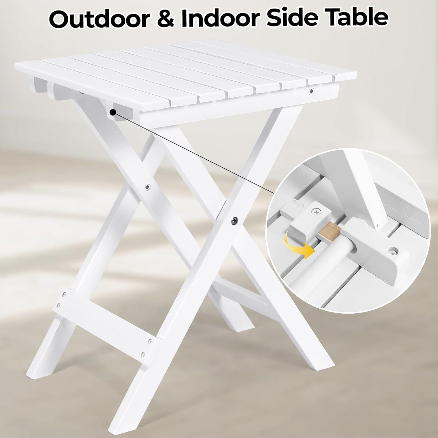 MAMIZO 3-Piece Wooden Rocking Chair Set with Side Table – High Back Patio Rocker for Indoors/Outdoor Use, Easy Assembly for Porch, Garden, Balcony, Lawn & Backyard