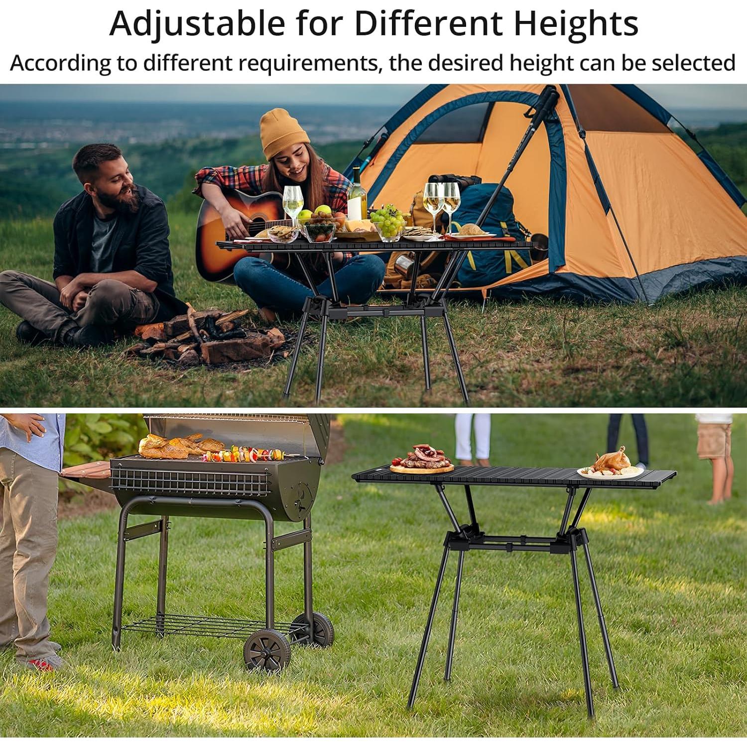 Mesa de Camping Plegable Anbte 89x41 cm, Aluminio Impermeable