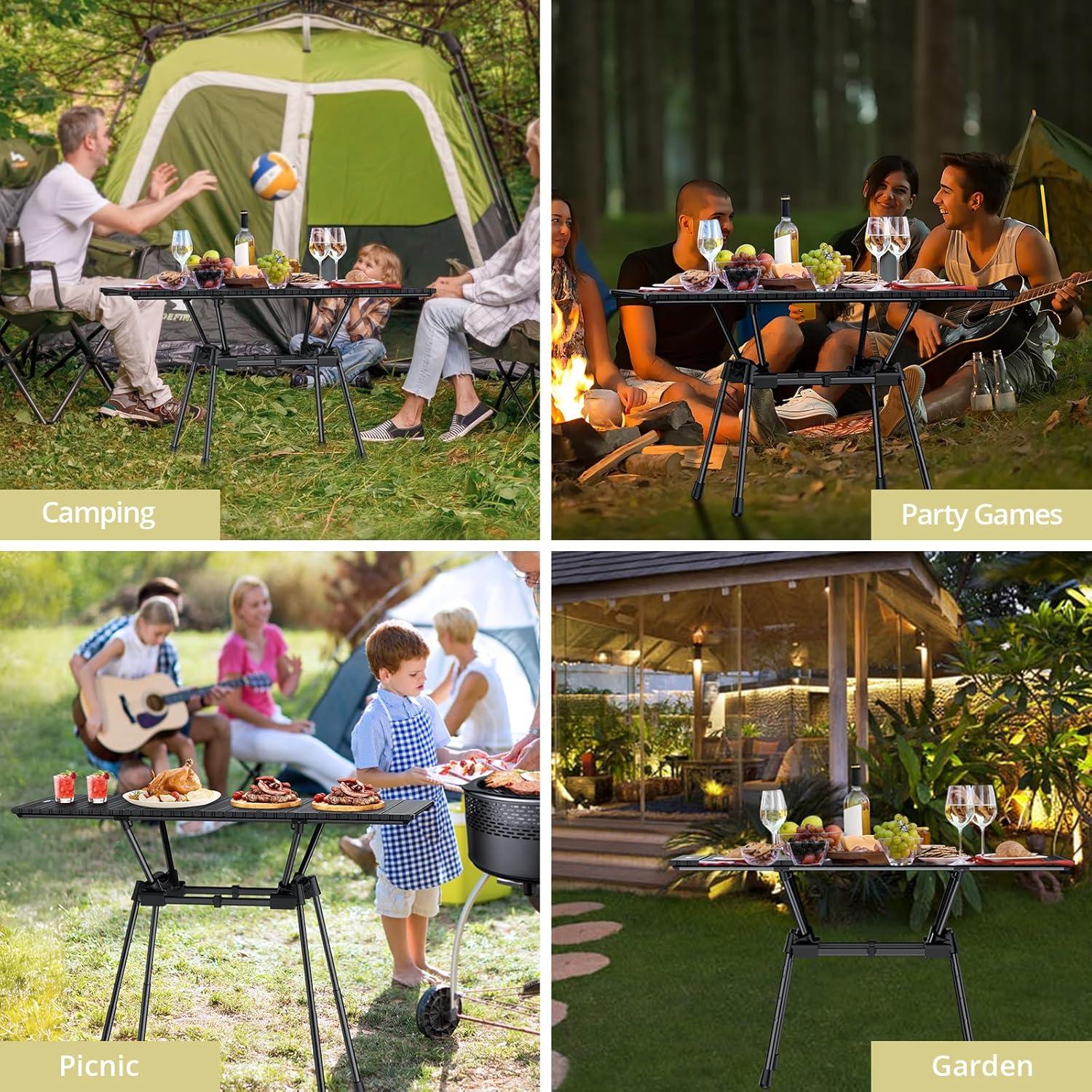 Mesa de Camping Plegable Anbte 89x41 cm, Aluminio Impermeable