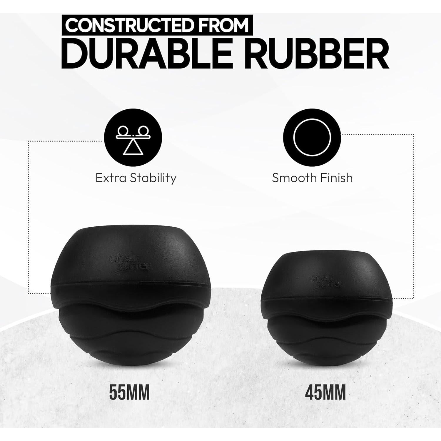Stabilizing Rubber Ball Feet for Helinox Camping Chair - Durable Outdoor Chair Leg Cap, Help Stability on Rugged and Uneven Surfaces (Black, 45mm)
