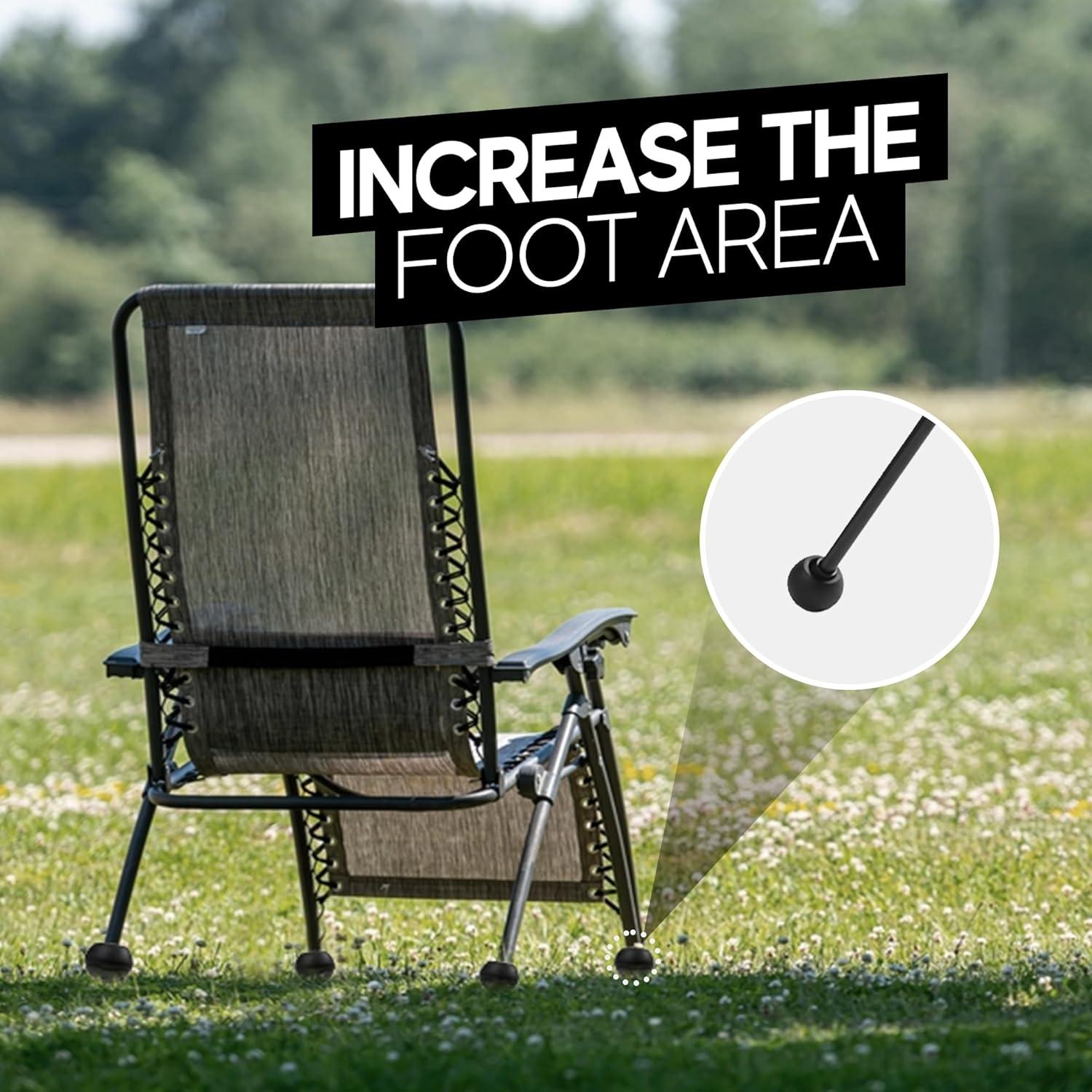 Stabilizing Rubber Ball Feet for Helinox Camping Chair - Durable Outdoor Chair Leg Cap, Help Stability on Rugged and Uneven Surfaces (Black, 45mm)