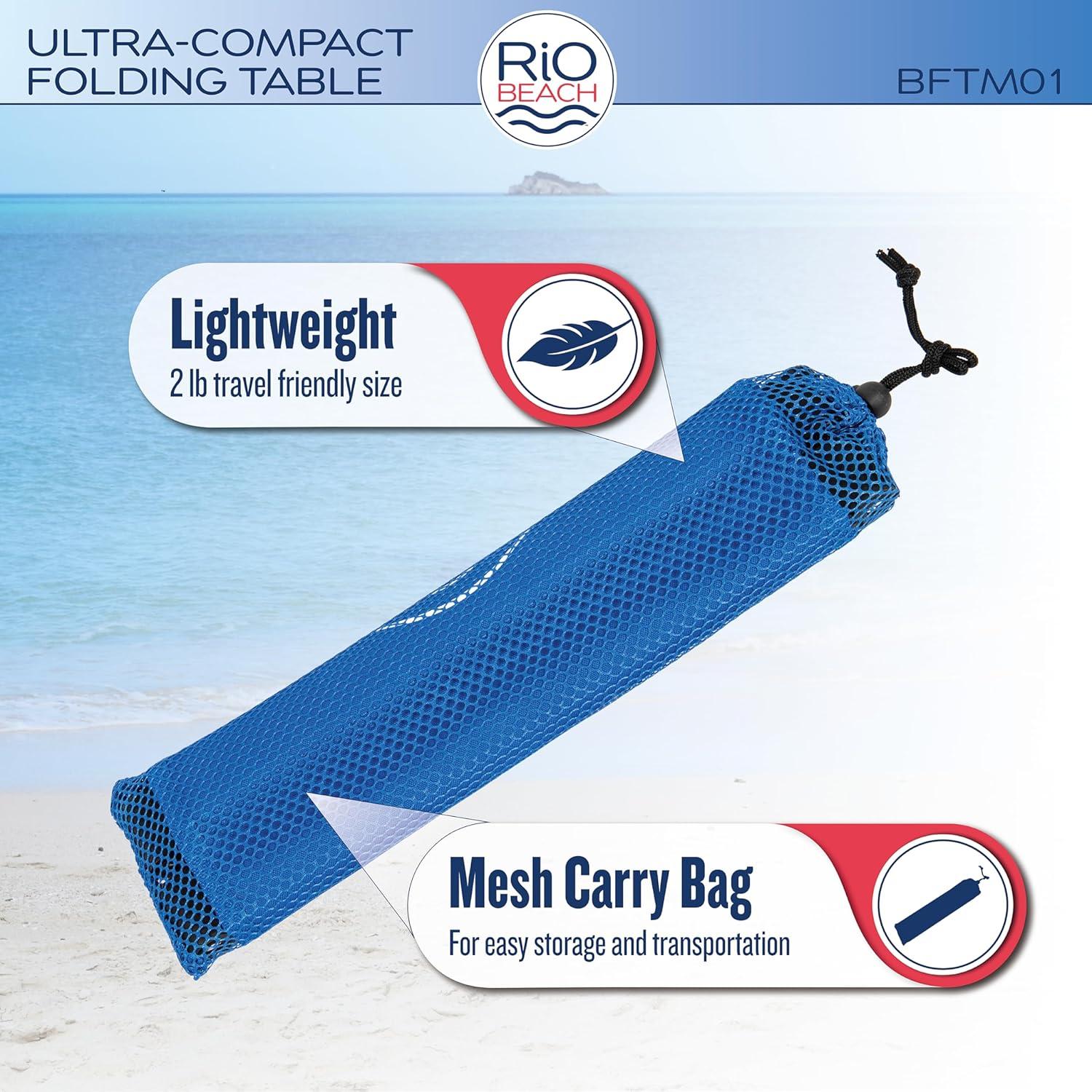 Mesa Plegable de Playa RIO Ultra Compacta 0.3m Azul