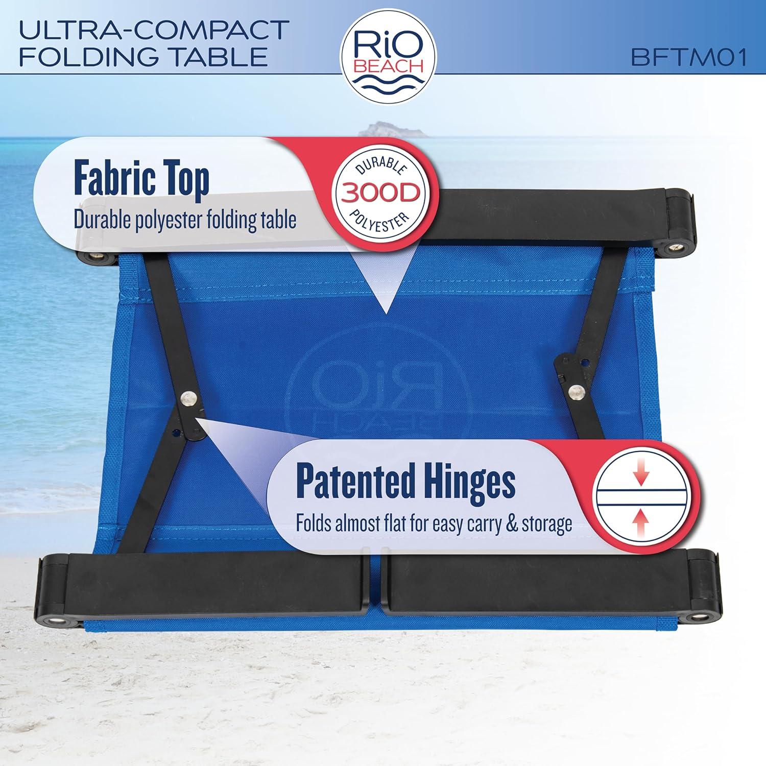 Mesa Plegable de Playa RIO Ultra Compacta 0.3m Azul