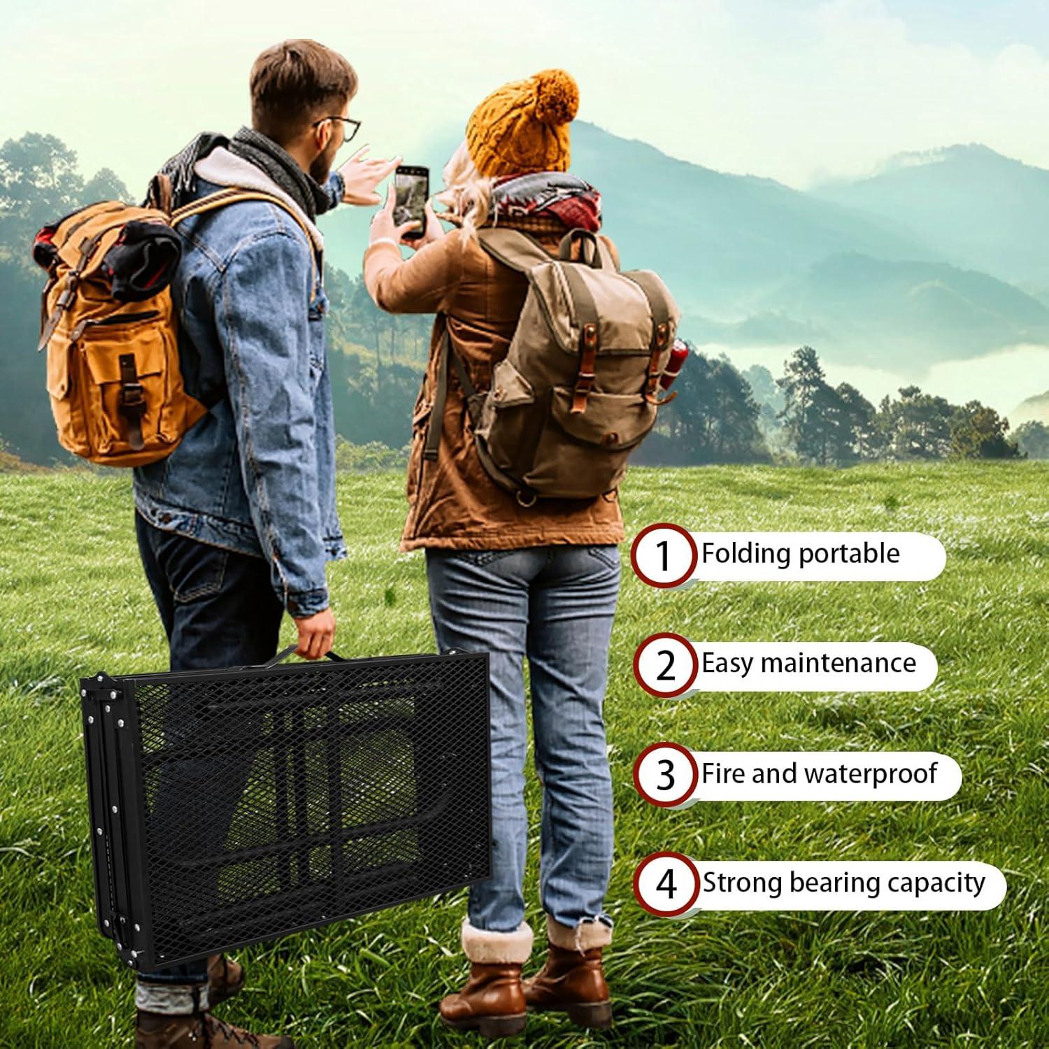 Mesa Plegable CampLand 12060A Aluminio 120x70 cm Negra