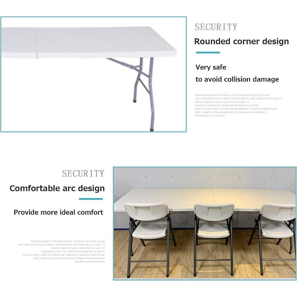 8ft Folding Table, Campland Outdoor Folding Table SZRP, Mainstays Bi-fold Plastic Folding Table White