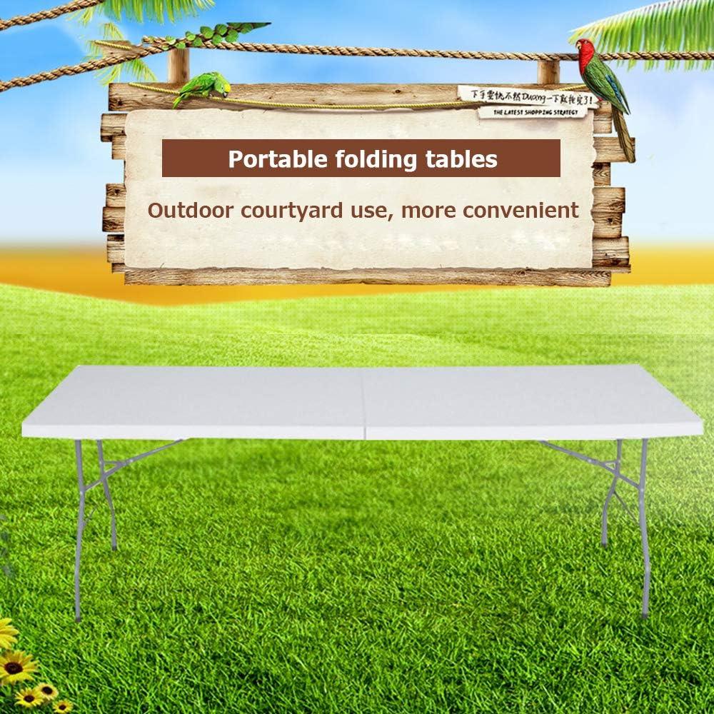 8ft Folding Table, Campland Outdoor Folding Table SZRP, Mainstays Bi-fold Plastic Folding Table White