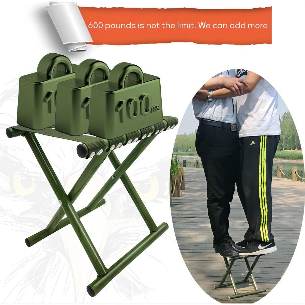 Taburete Plegable DAWNGHY Verde Acero 272 kg Camping