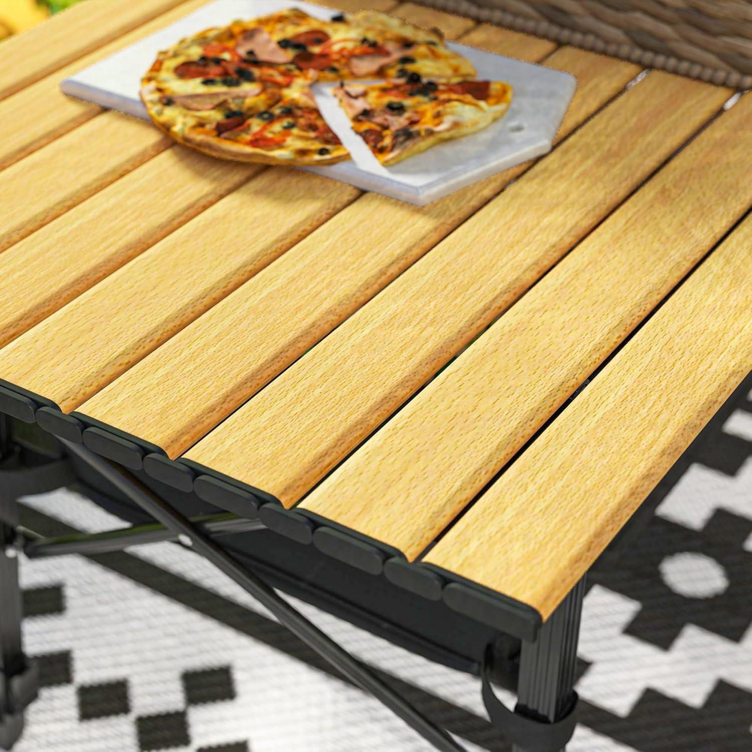 Mesa de Camping Plegable Outsunny 3 Pies Aluminio Ajustable