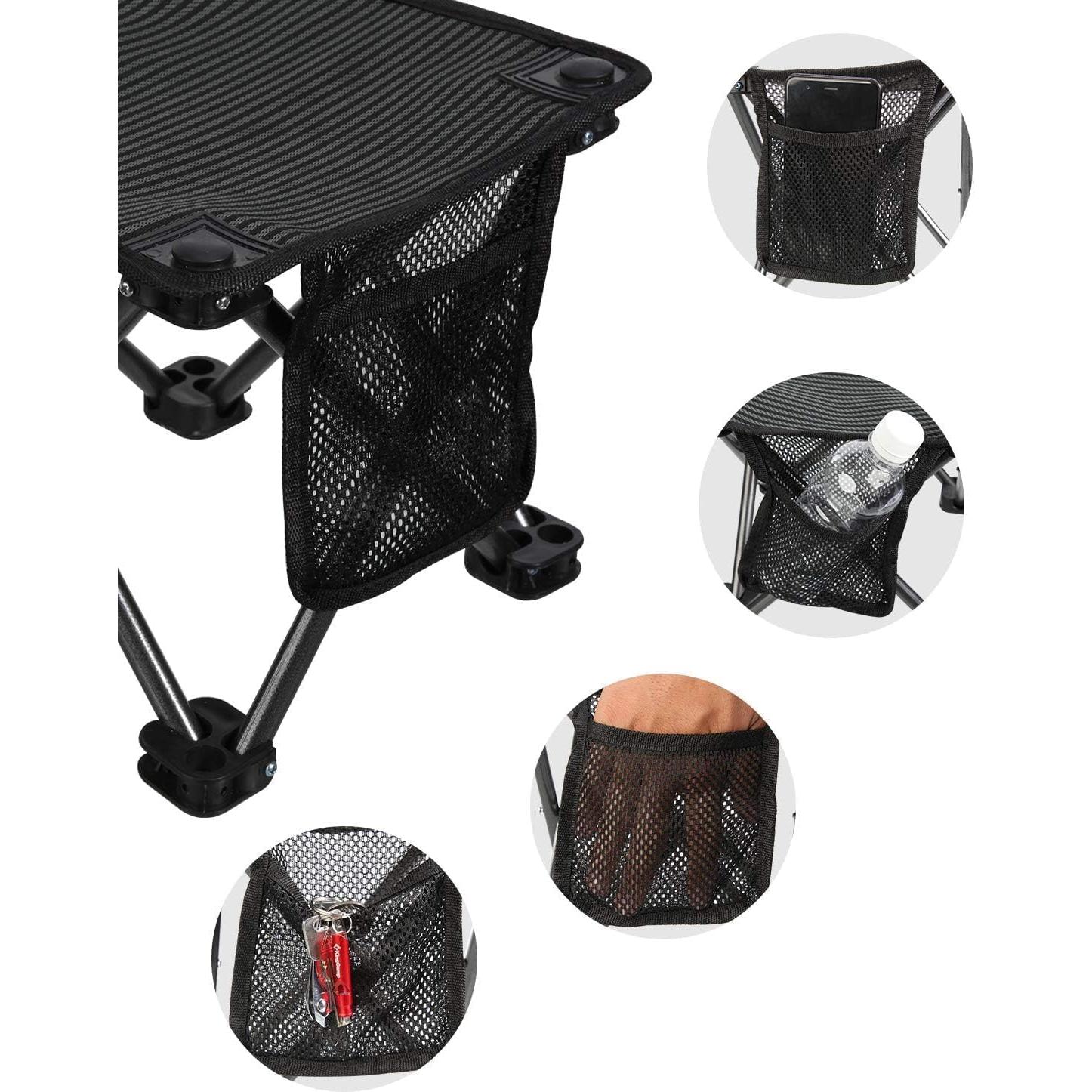 Taburete de Camping Plegable KingCamp Negro 150 kg 2 Piezas