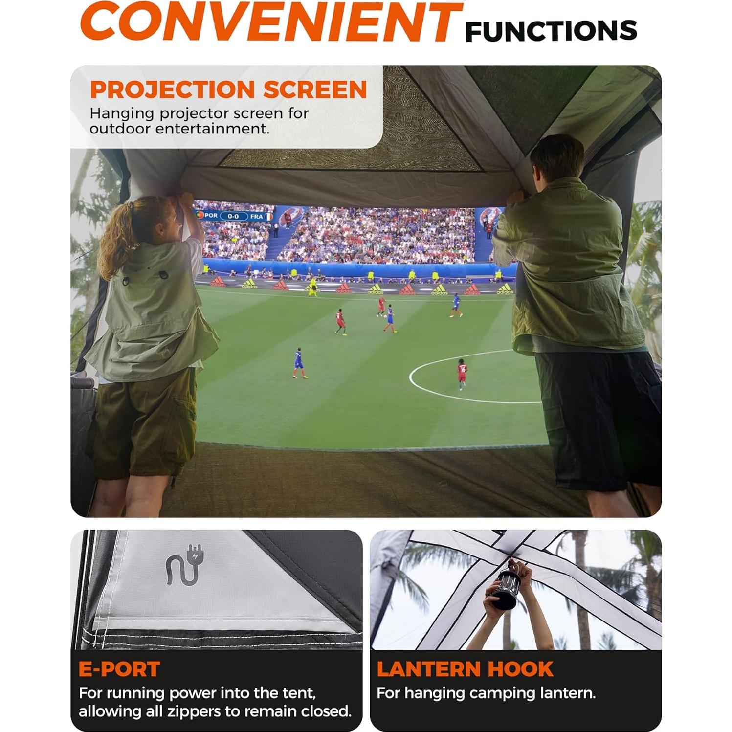 Carpa SUV Instantánea KingCamp para 6-8 Personas Impermeable