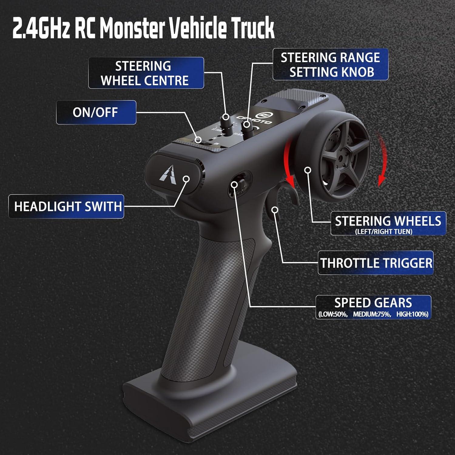 Coche RC Todo Terreno Hitish 1:12 con Luz LED y 2 Baterías