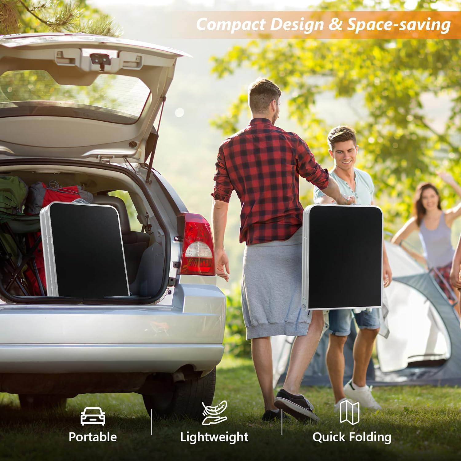 Mesa Plegable de Camping VINGLI 4 Pies Aluminio Ajustable Negro