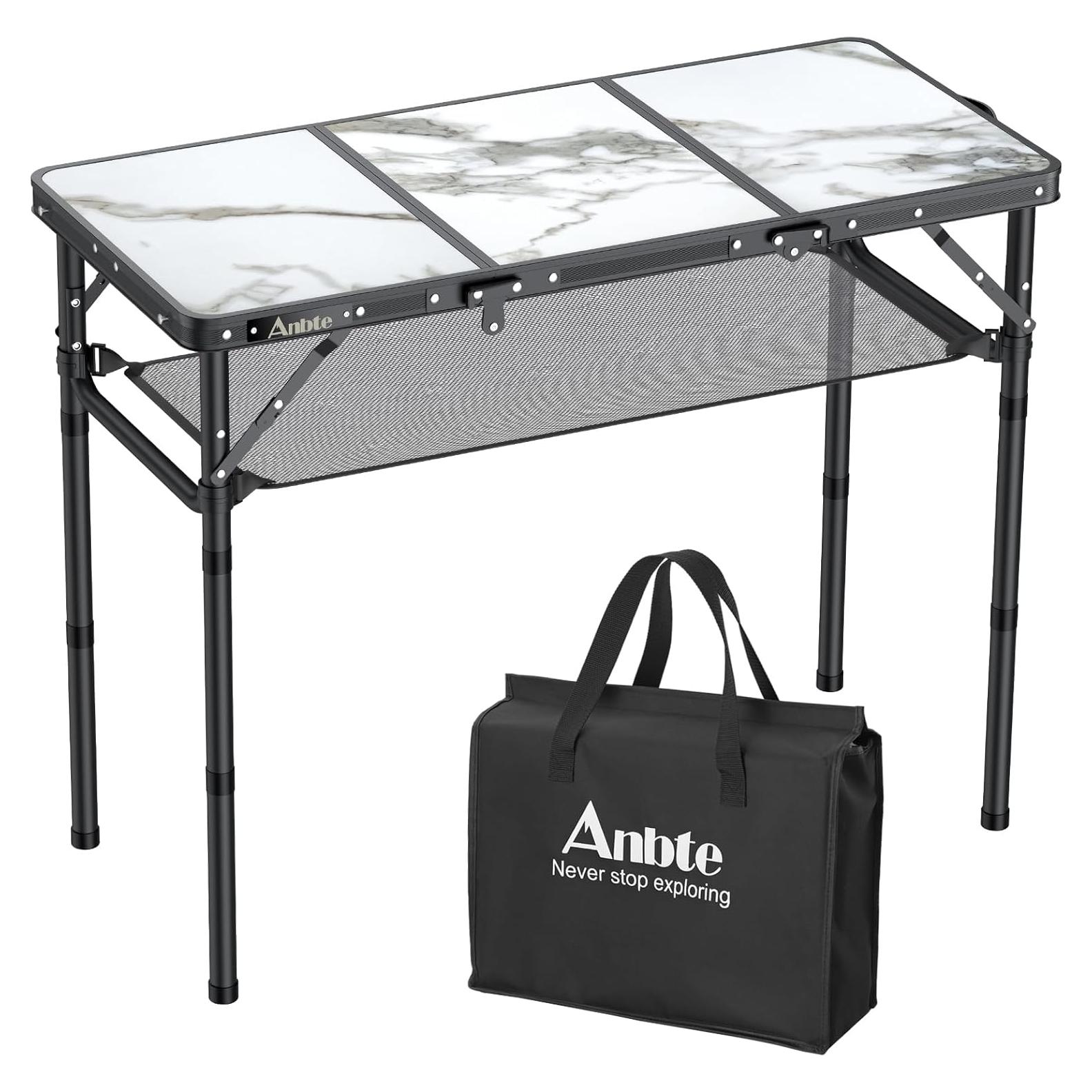 Mesa de Camping Plegable Anbte 3 Alturas Ajustables 69.85 cm