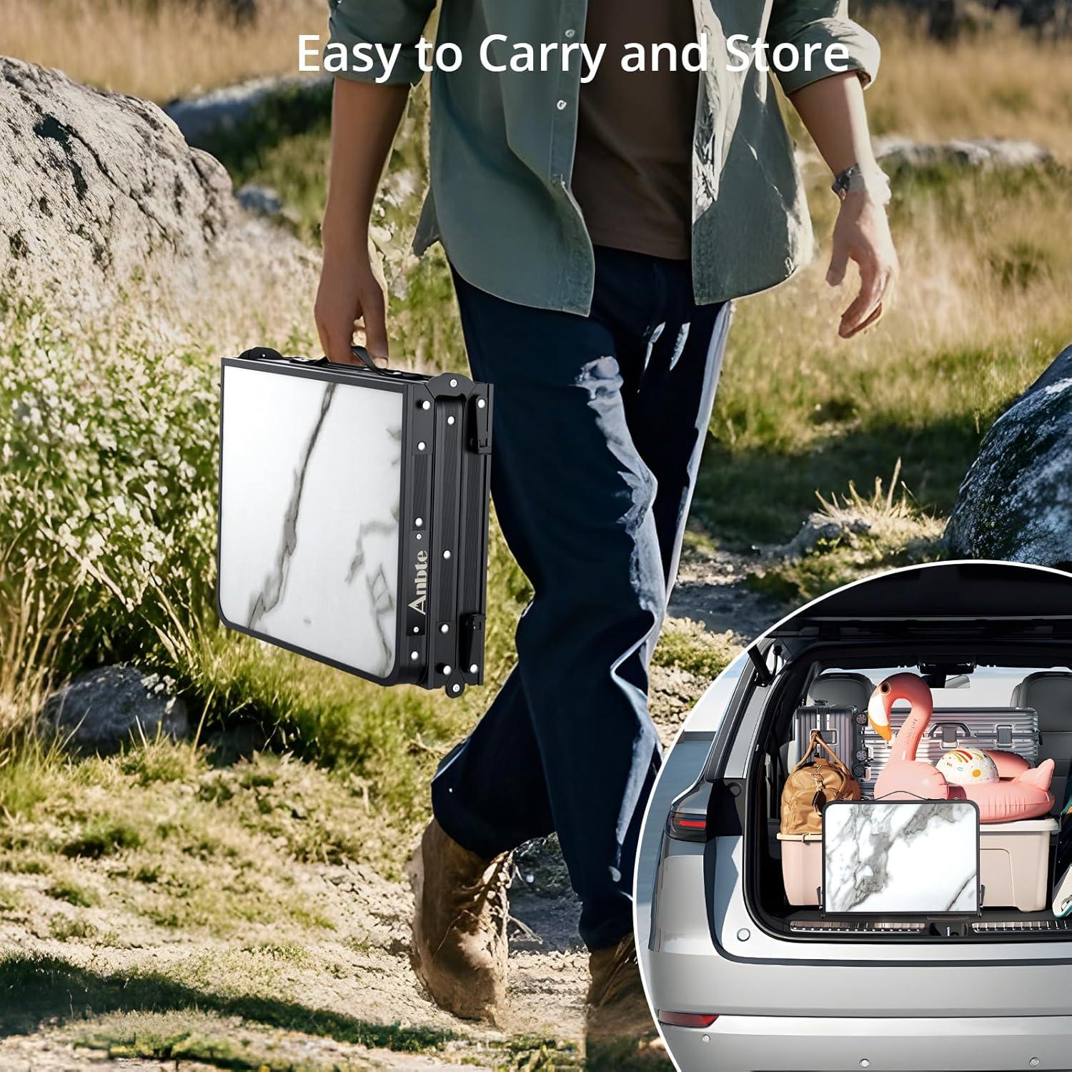 Mesa de Camping Plegable Anbte 3 Alturas Ajustables 69.85 cm