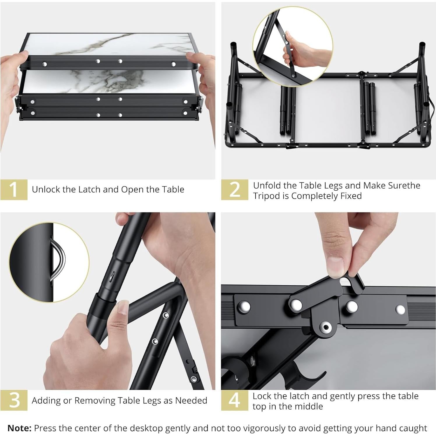 Mesa de Camping Plegable Anbte 3 Alturas Ajustables 69.85 cm