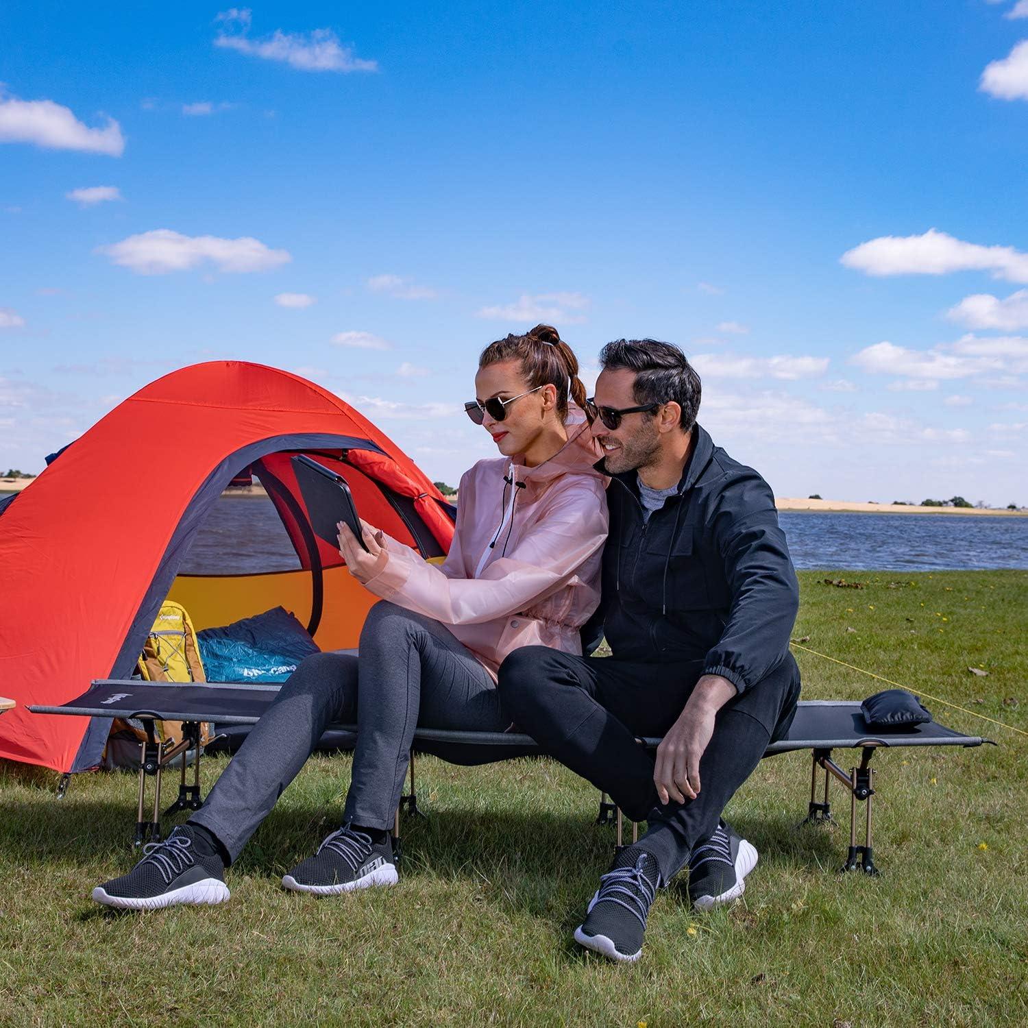 Cama de Camping Plegable KingCamp XXL 551 lbs Negra