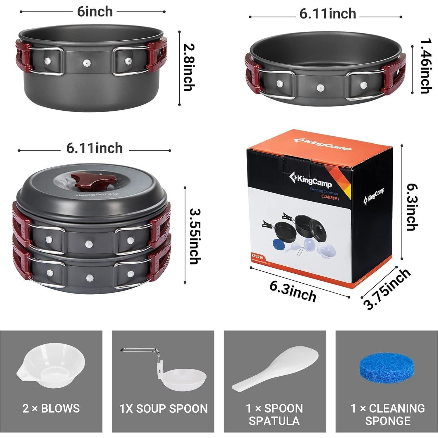 Juego de Utensilios de Cocina para Camping KingCamp 9 Piezas