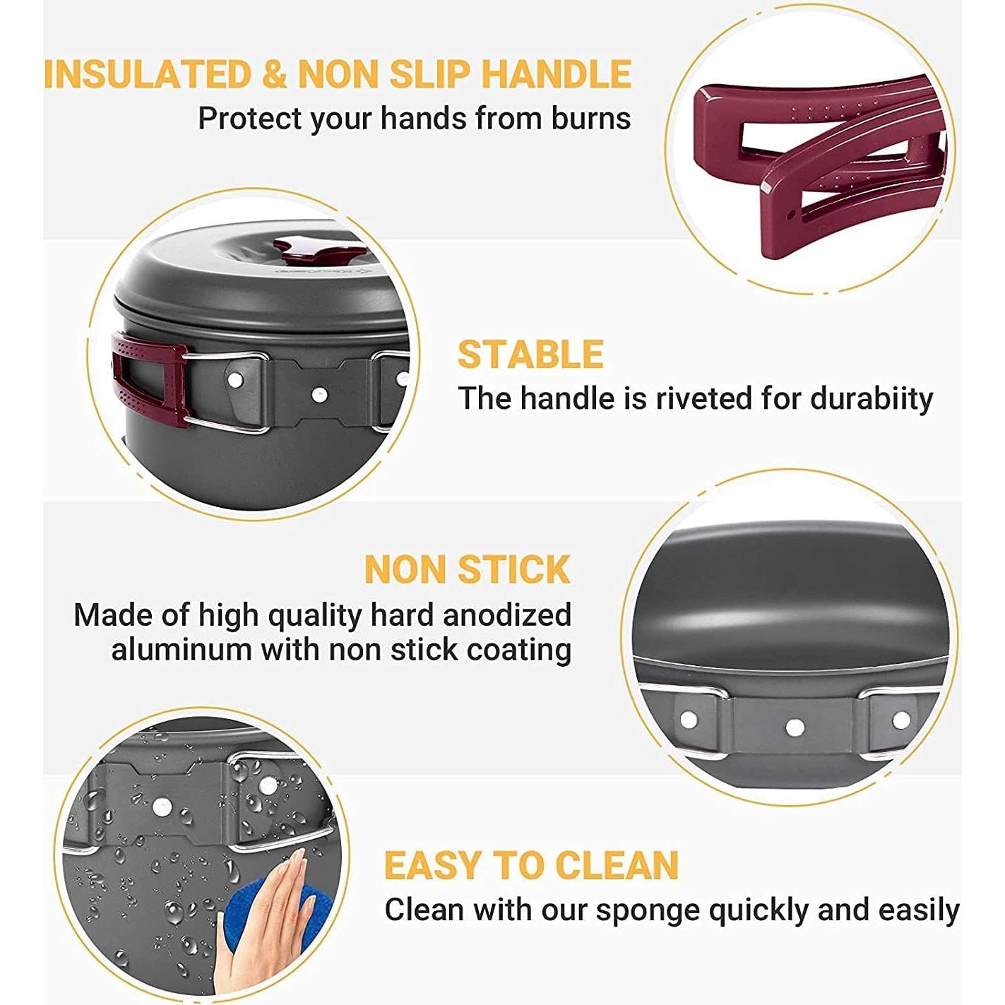 Juego de Utensilios de Cocina para Camping KingCamp 9 Piezas