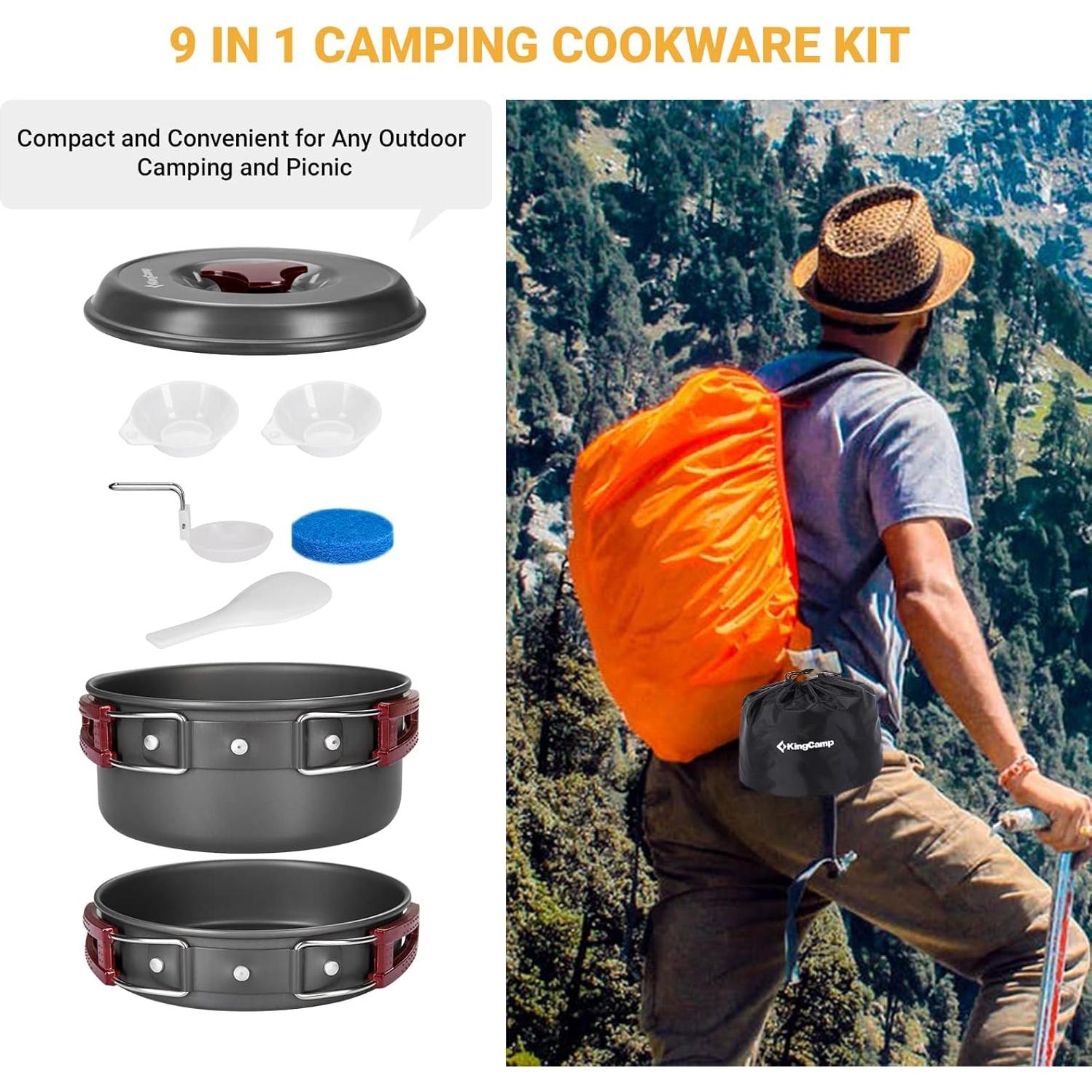 Juego de Utensilios de Cocina para Camping KingCamp 9 Piezas