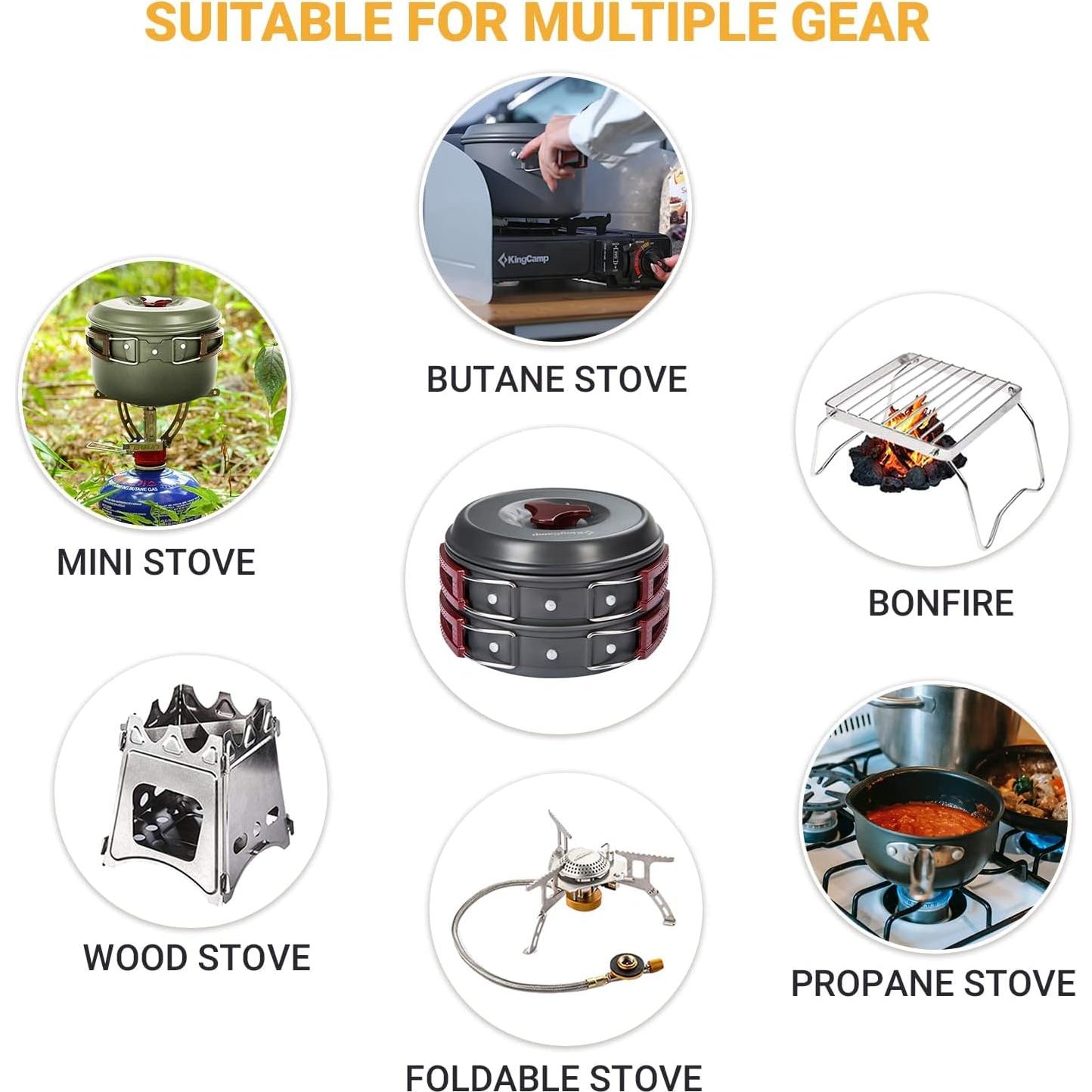 Juego de Utensilios de Cocina para Camping KingCamp 9 Piezas