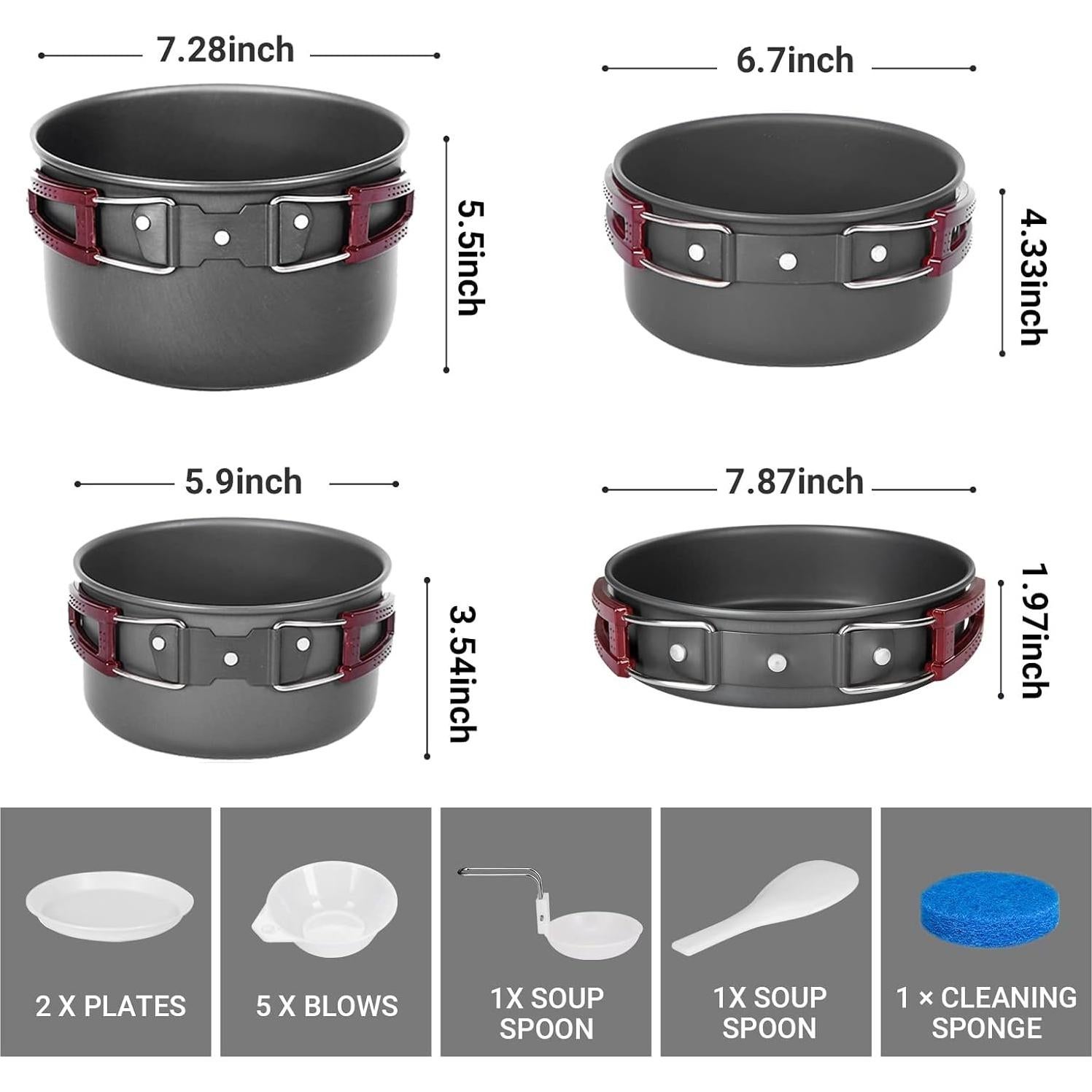 Juego de Utensilios de Cocina para Camping KingCamp 18 Piezas