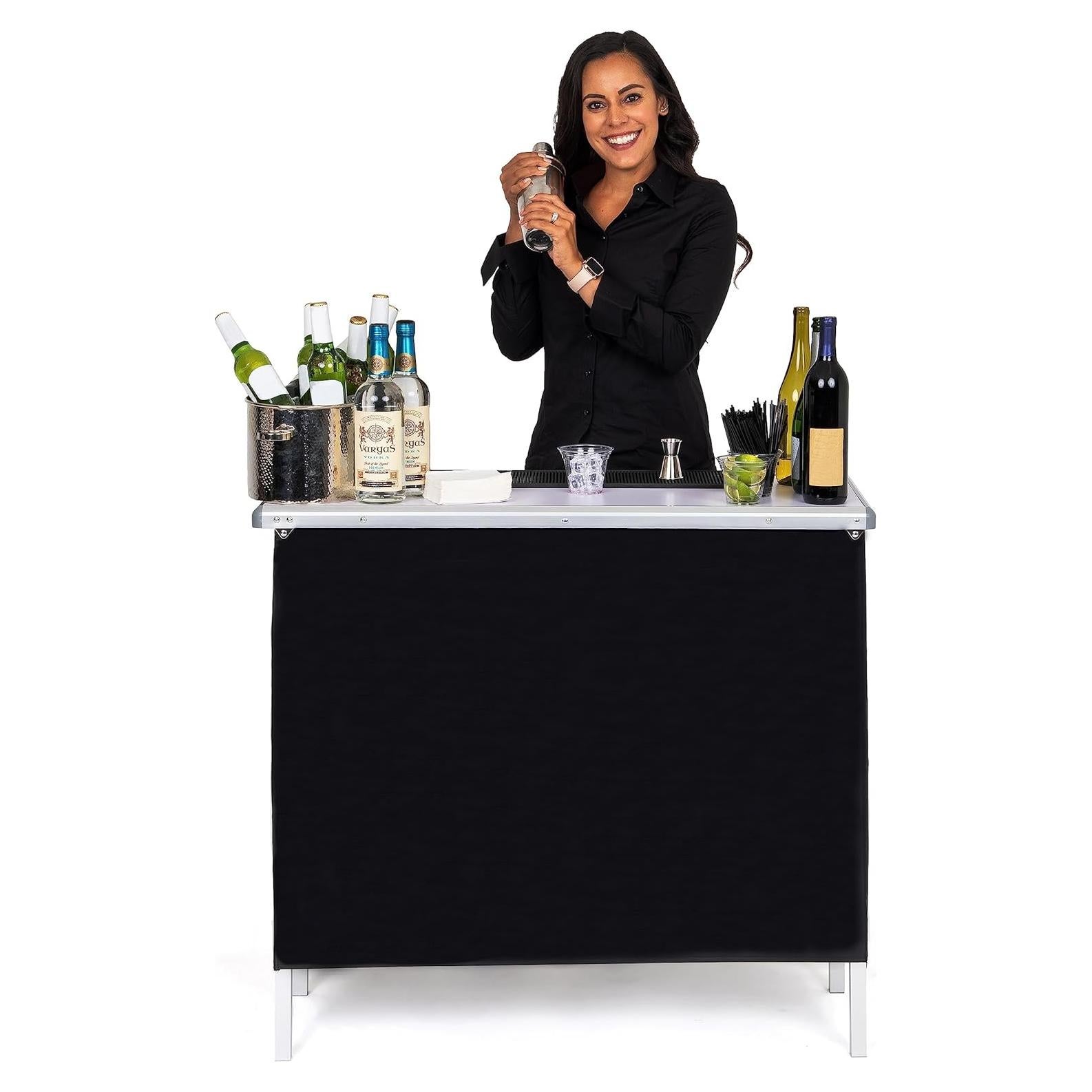 Mesa de Bar Portátil GoPong con 3 Faldas y Funda - 99x91 cm