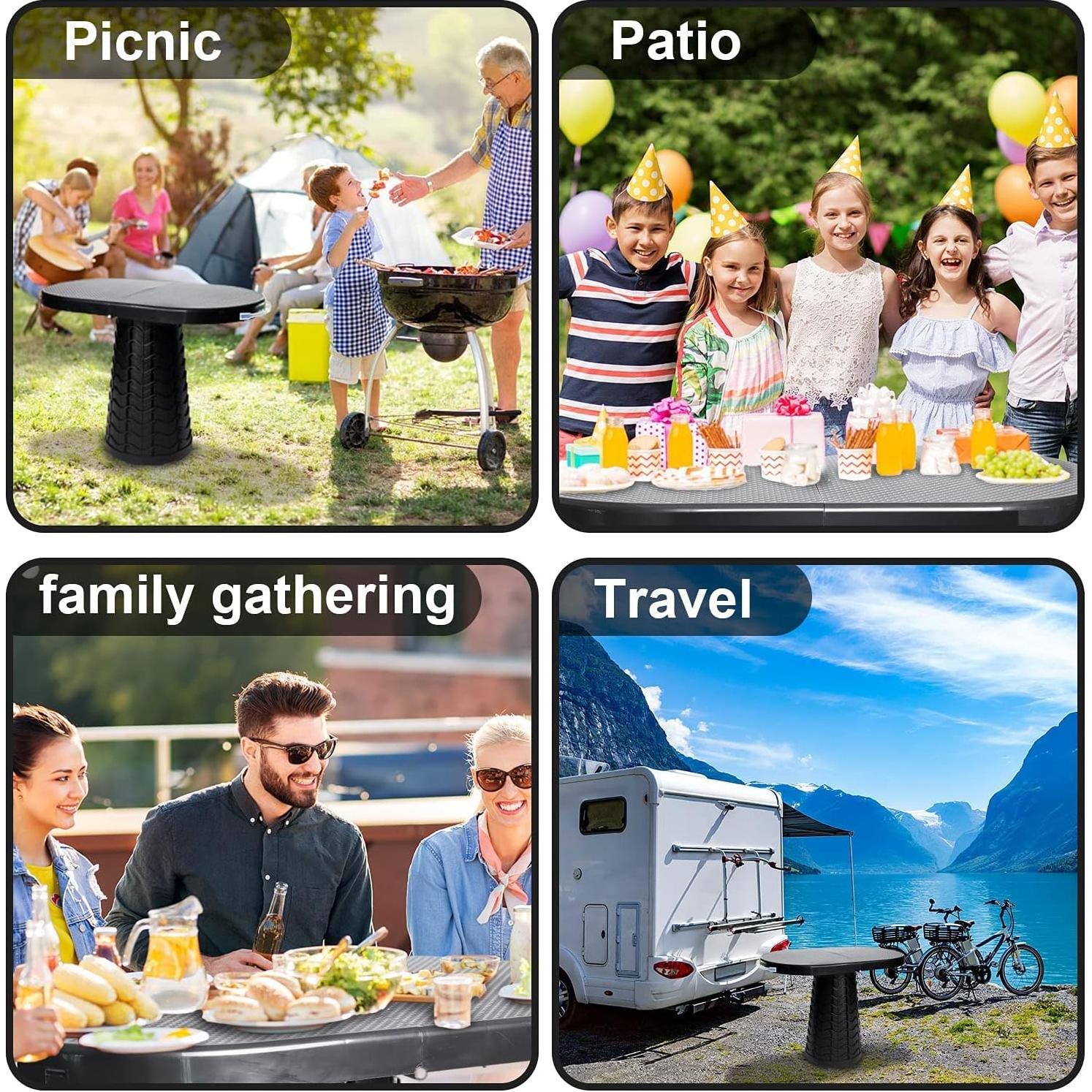 Mesa Plegable Portátil Vida de Ciervo Verde 68.6x38.1cm