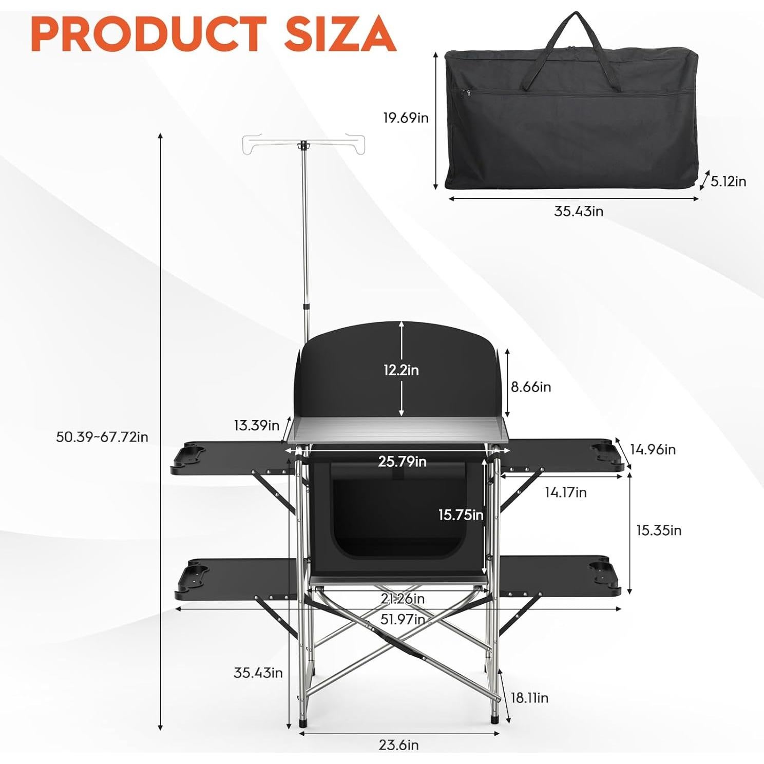 Mesa de Camping JOUYEK JO-FCT-XH Plegable Aluminio 132x48 cm